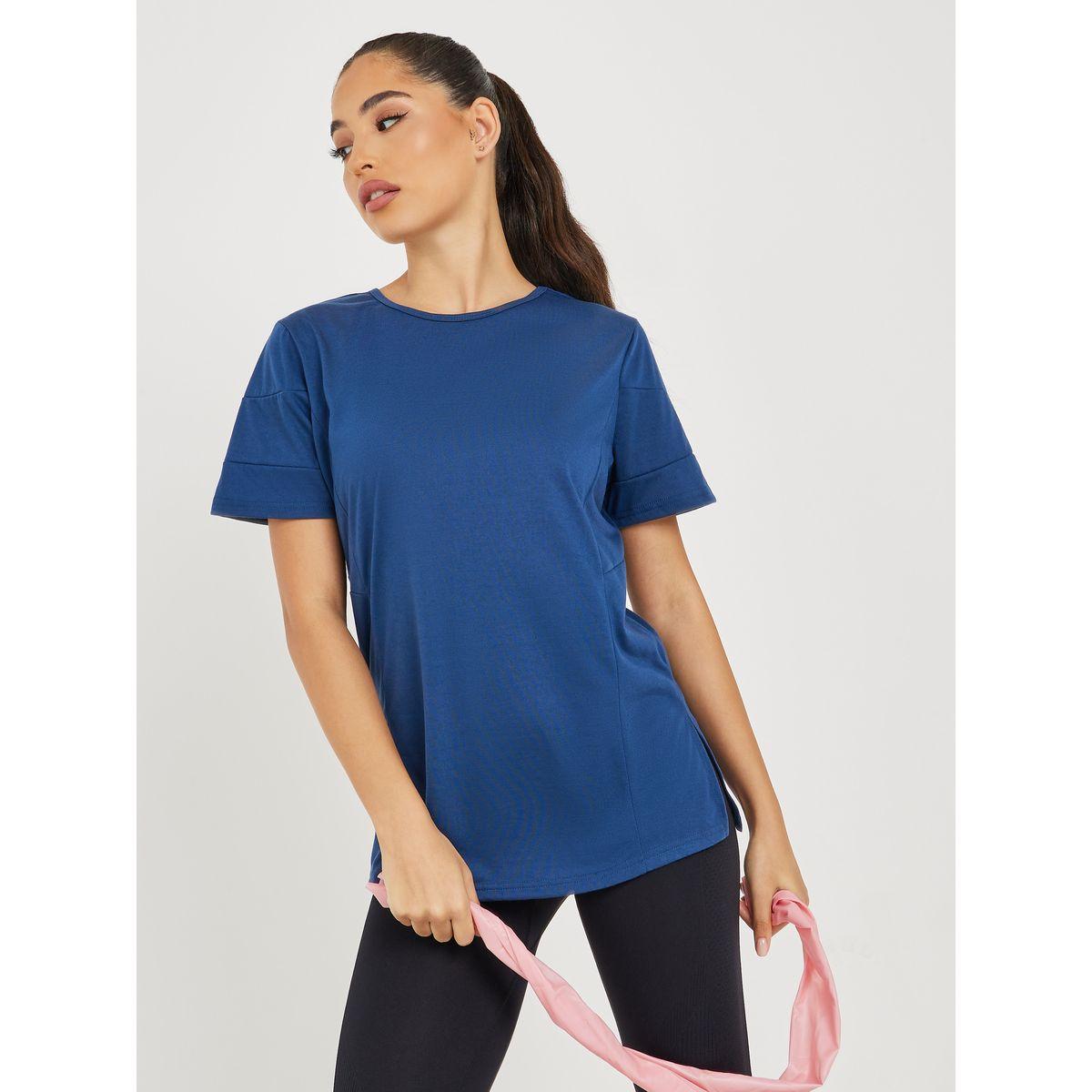 Styli Active V Mesh Back Side Slit Oversized Top-men-clothing-sportswearandactivewear-tshirtsandpolos-image-1