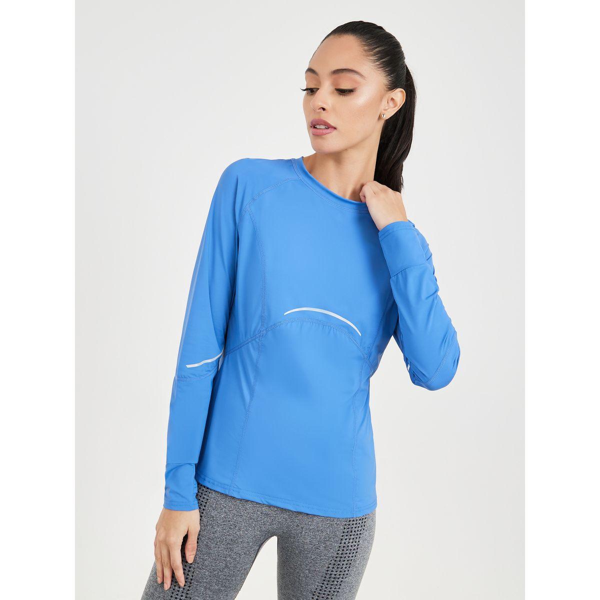 بلوزة مزينة بشريط عاكس مع فتحة إبهام-women-clothing-sportswearandactivewear-tshirtsandvests-image-3
