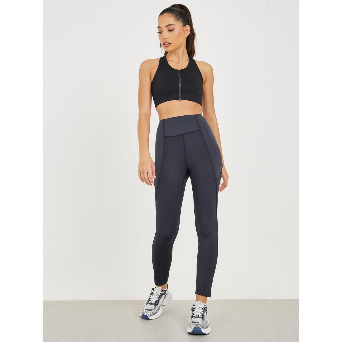 Styli Active Thick Seam Detail Textured Panels Leggings-women-clothing-sportswearandactivewear-bottoms-image-2