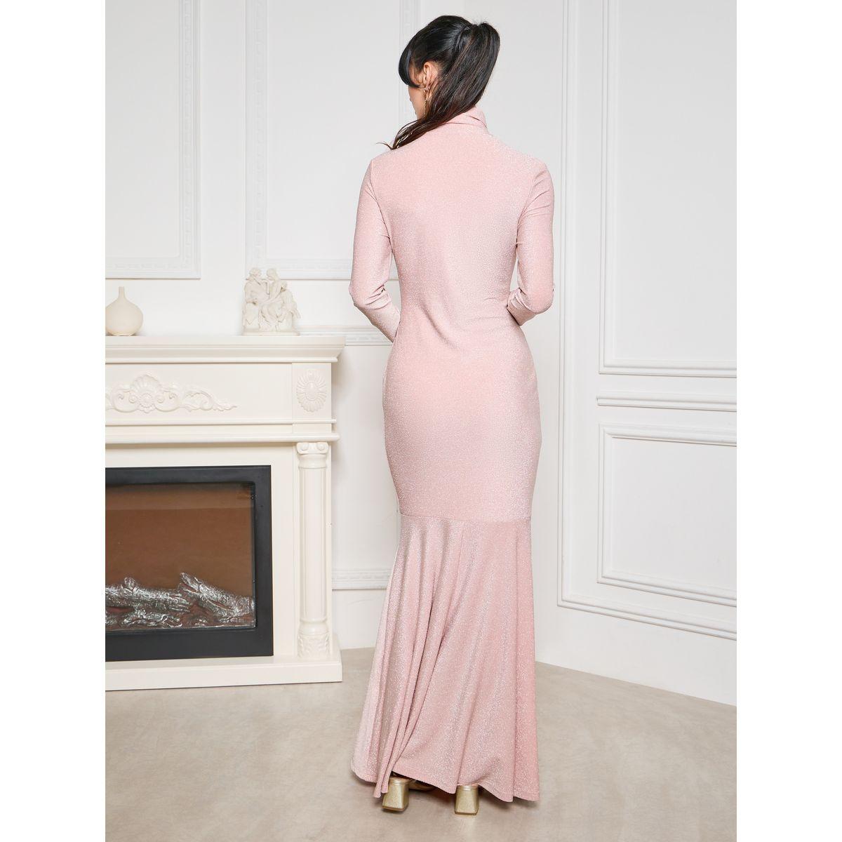 Styli Limited High Neck Stretch Shimmer Bodycon Maxi Dress-women-clothing-dresses-image-6