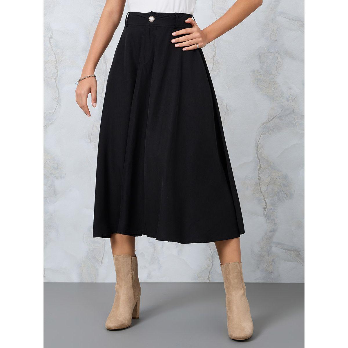 تنورة ميدي سادة بفتحات حزام-women-clothing-bottoms-skirts-image-2