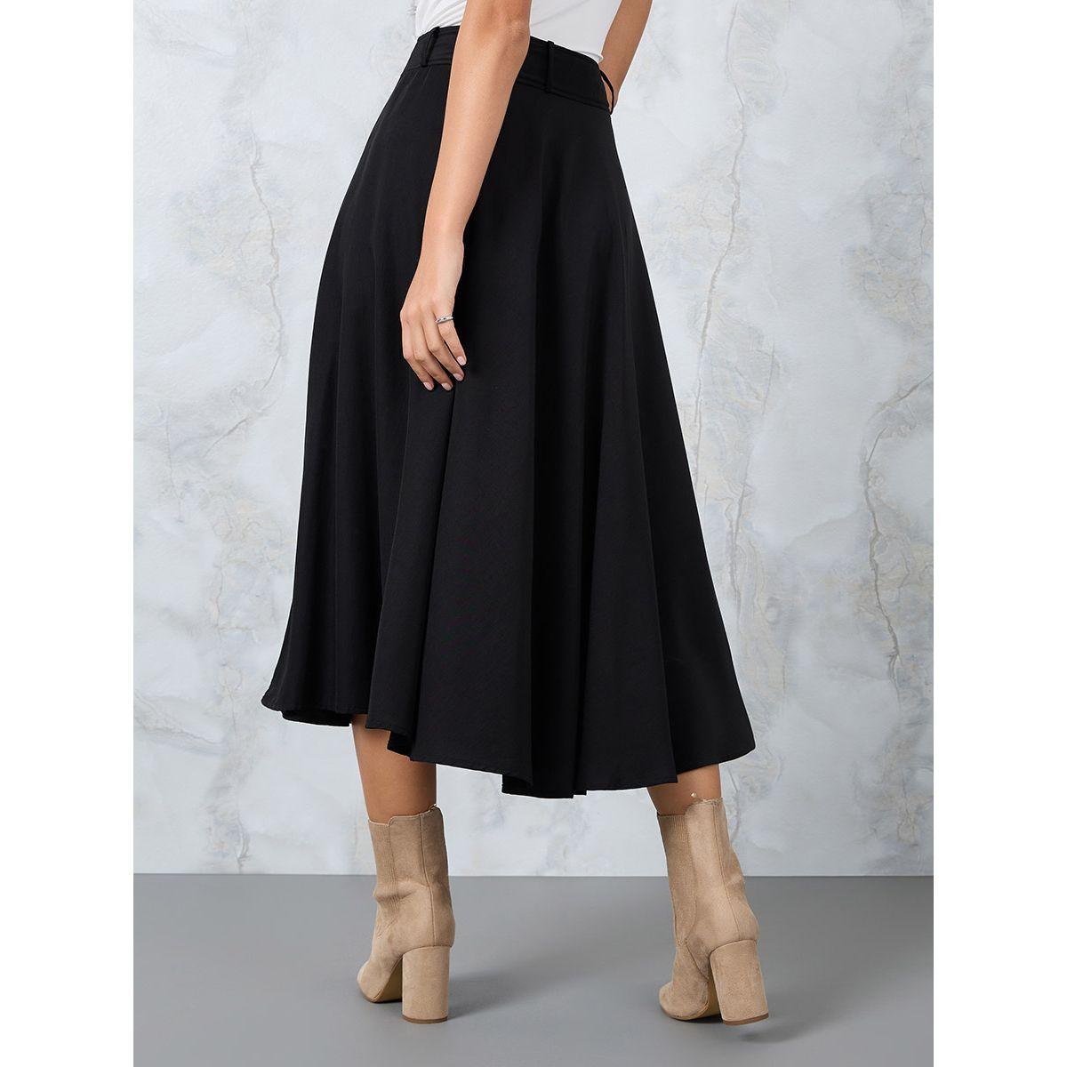 Styli Solid A-Line Midi Skirt with Belt Loops-women-clothing-bottoms-skirts-image-4