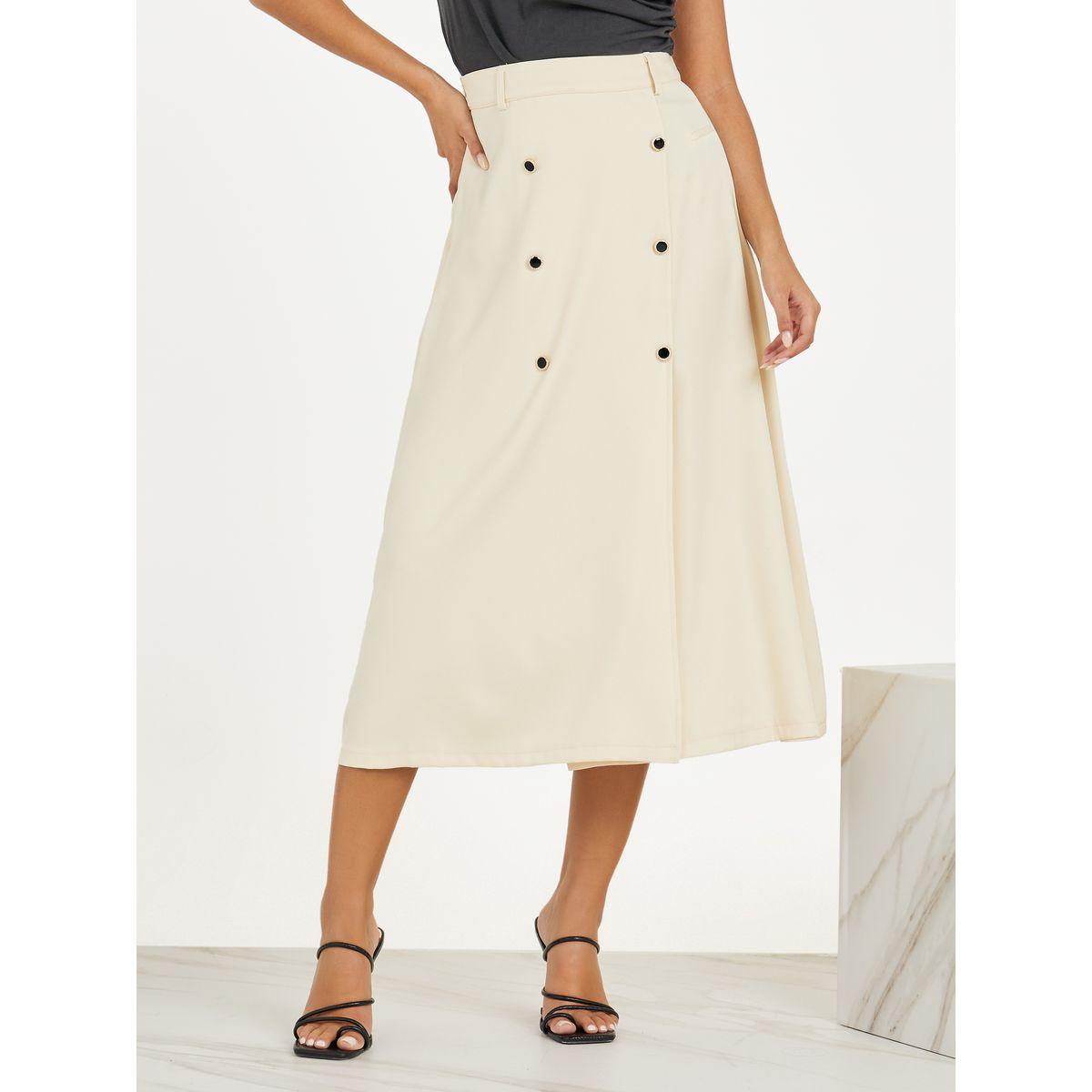 Styli Button Detail Wrap Front Midi Skirt-women-clothing-bottoms-skirts-image-2