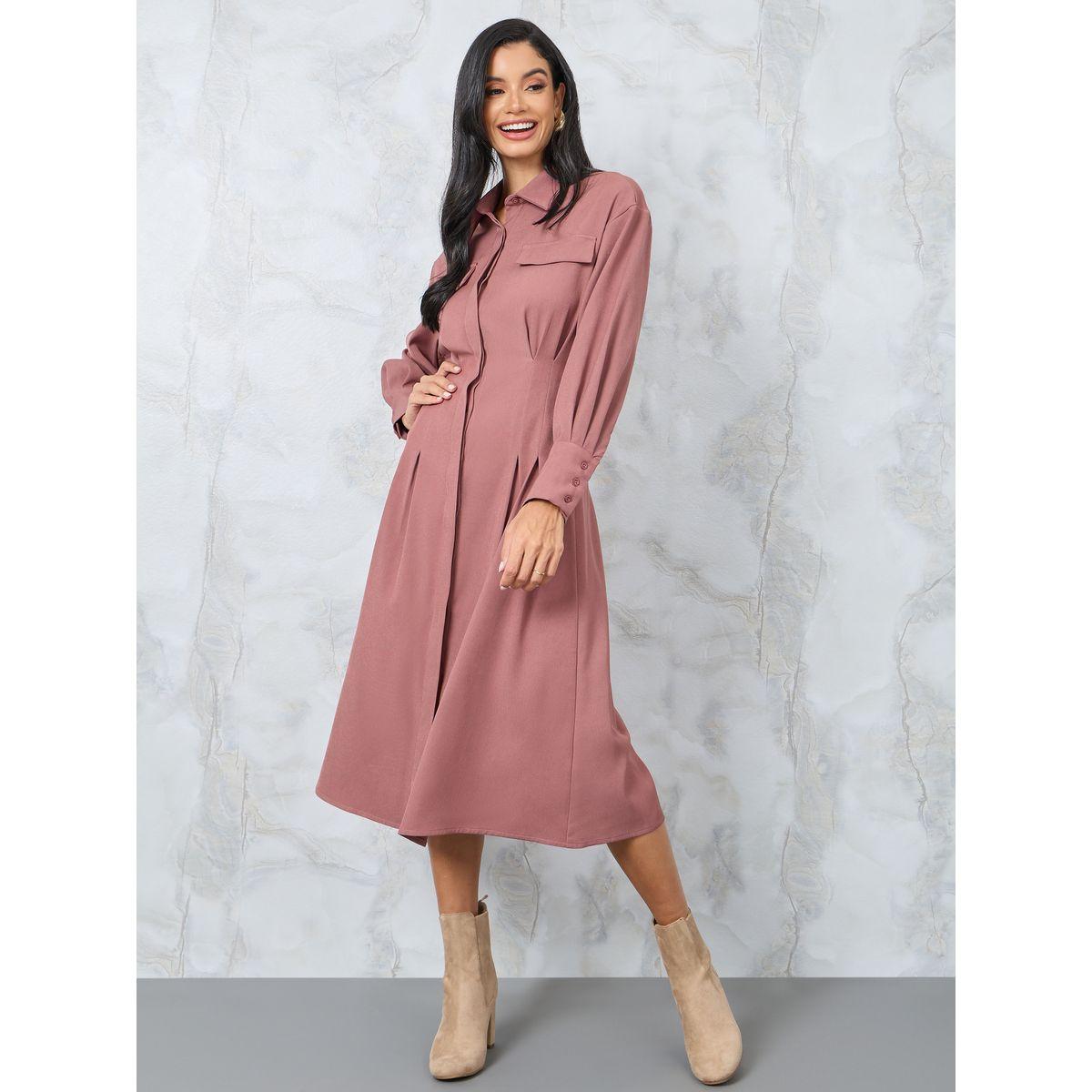 فستان ميدي بياقة عريضة-women-clothing-dresses-image-1