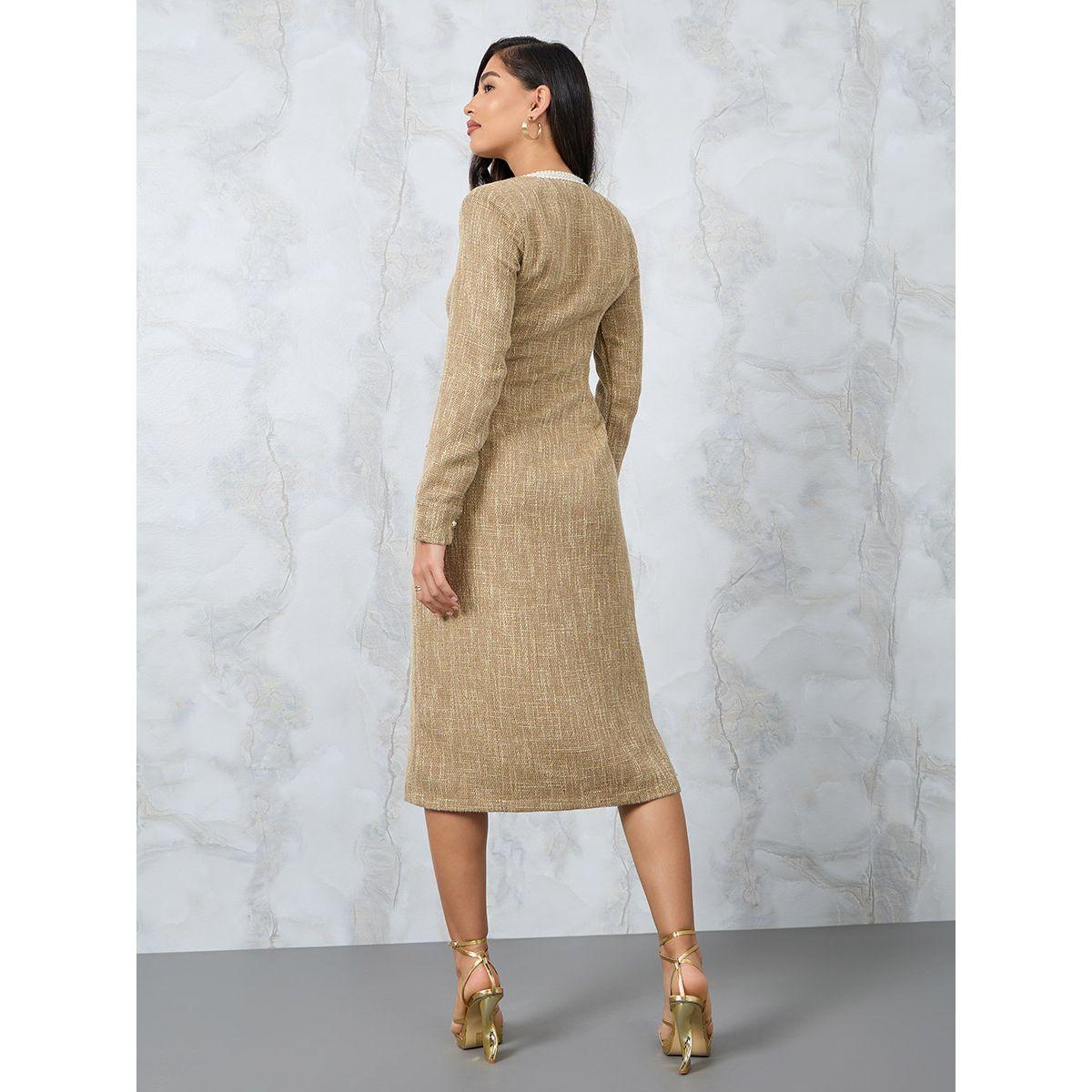 فستان تويد ميدي بأزرار غلق-women-clothing-dresses-image-4