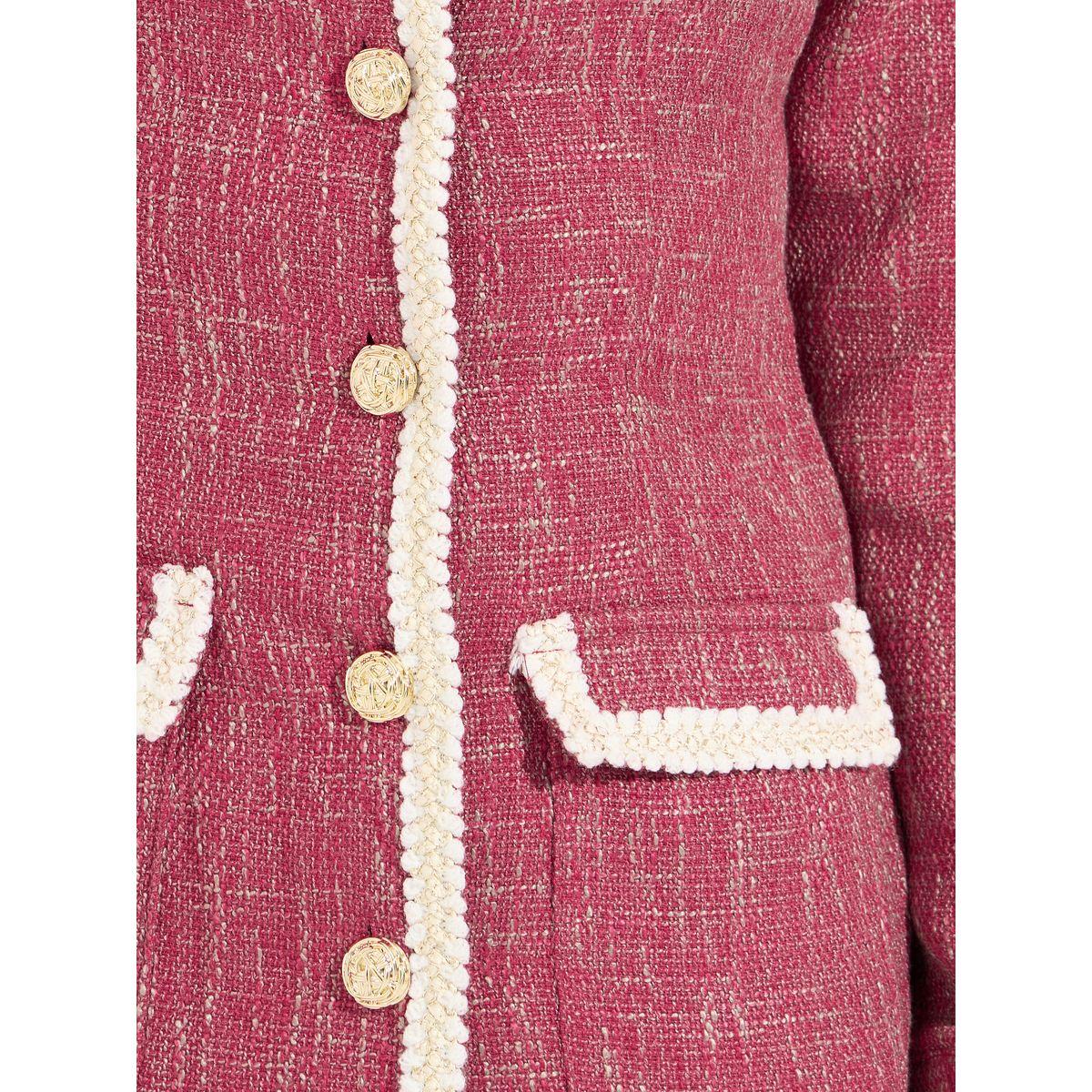 Styli V Neck Tweed Midi Dress with Flap Detail-women-clothing-dresses-image-3