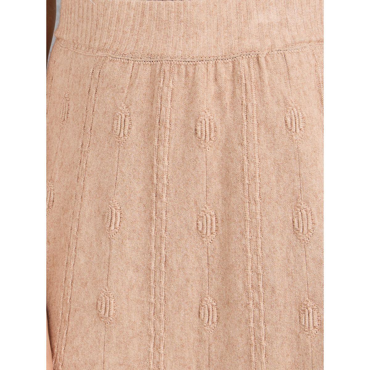 Styli Solid Textured Knit Midi Skirt-women-clothing-bottoms-skirts-image-3
