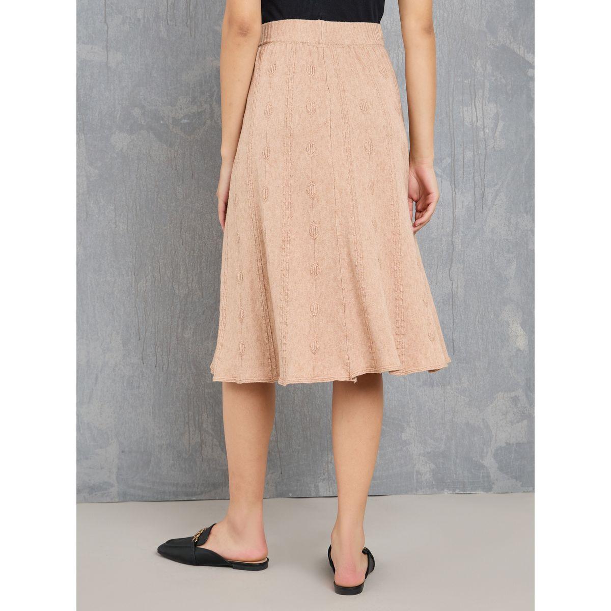 Styli Solid Textured Knit Midi Skirt-women-clothing-bottoms-skirts-image-4