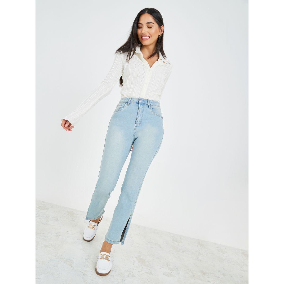 جينز بقصة سليم فت وشق-women-clothing-bottoms-jeans-image-1