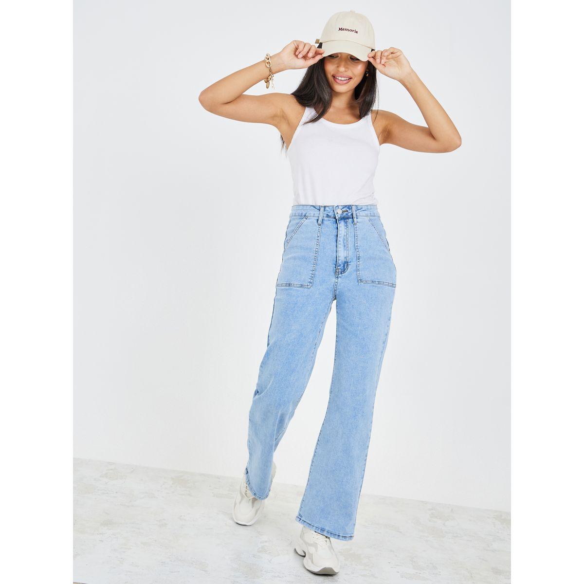 جينز بقصة أرجل واسعة-women-clothing-bottoms-jeans-image-1