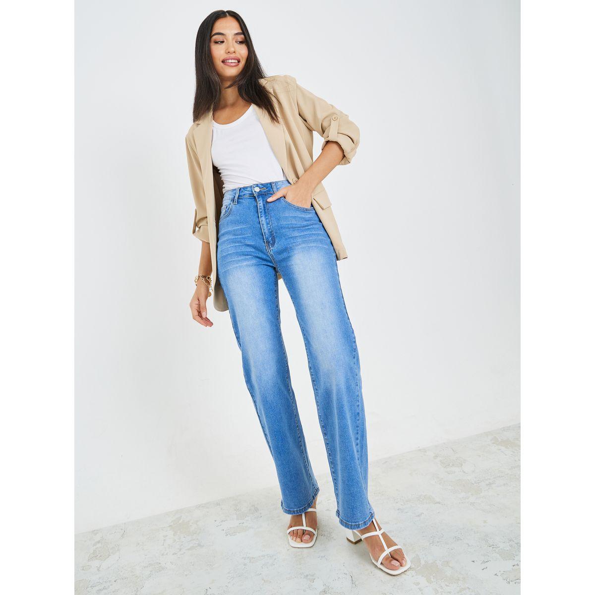 Styli High Rise Washed Straight Fit Jeans-women-clothing-bottoms-jeans-image-2