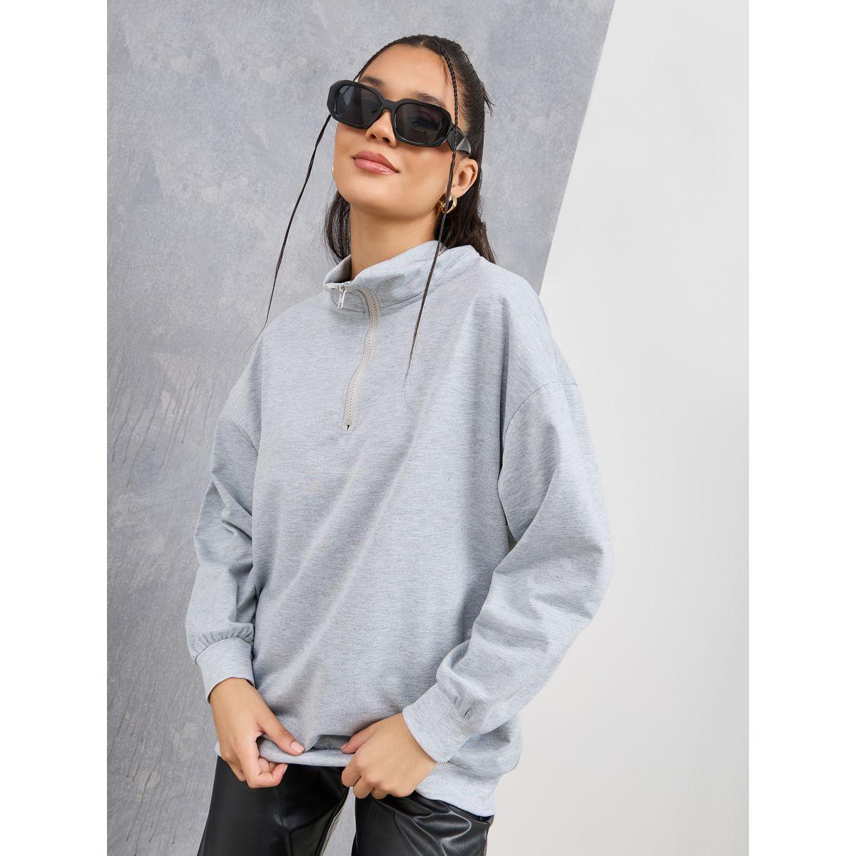 Styli Oversized Longline Half Zip Sweatshirt-women-winterwear-hoodiesandsweatshirts-sweatshirts-image-1