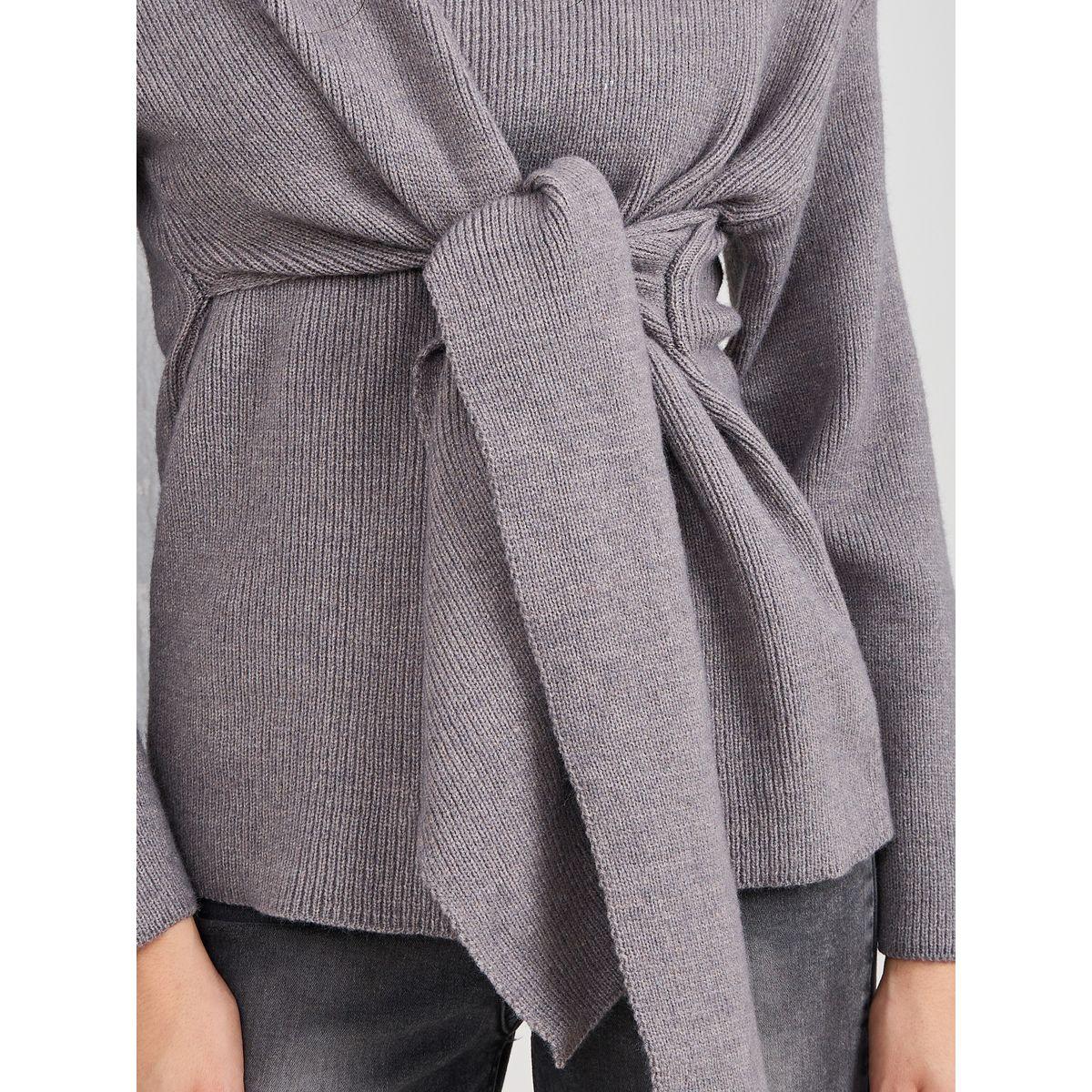 Styli Wrap Front Tie Detail Knit Cardigan-women-winterwear-cardigansandjumpers-cardigans-image-3