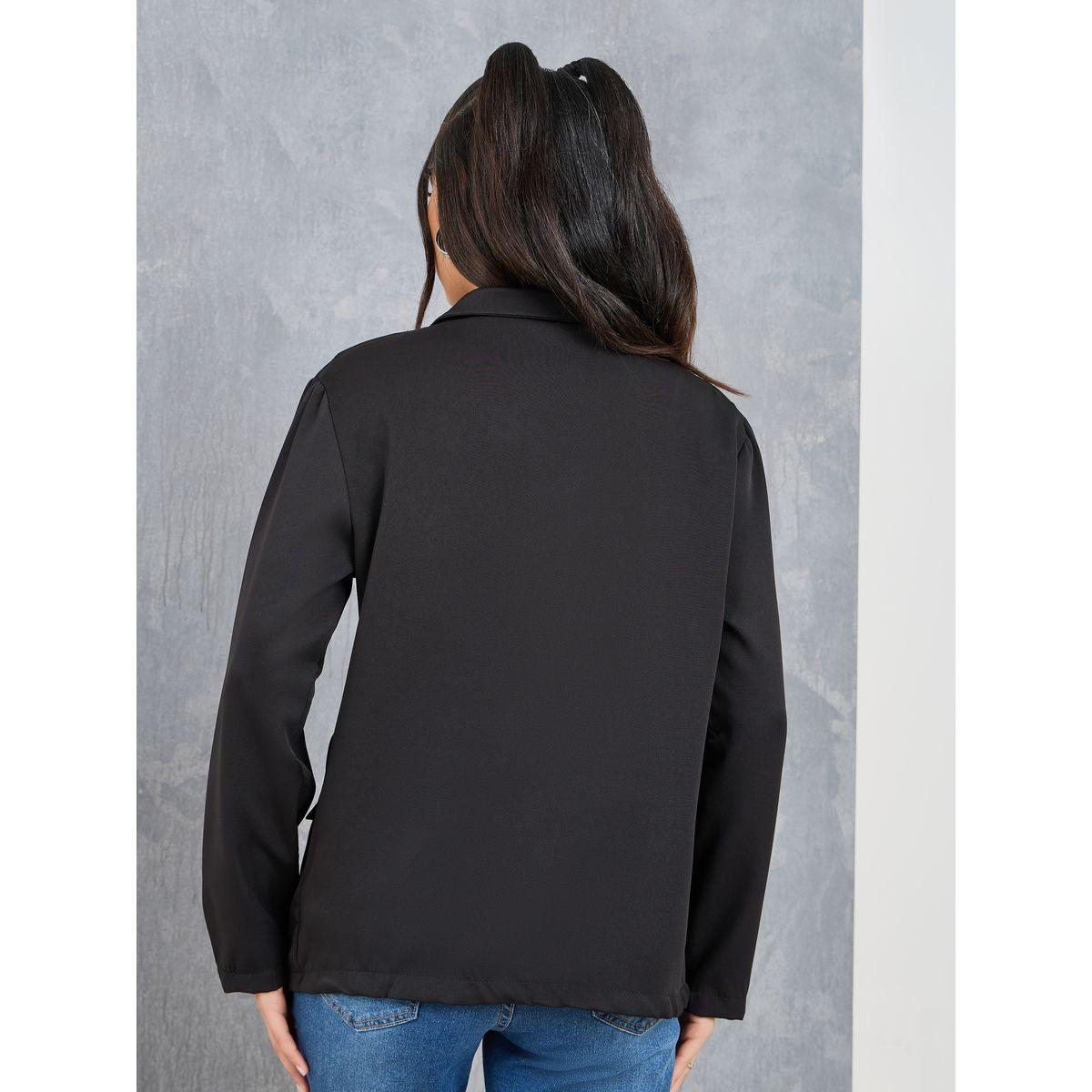 Styli Lightweight Solid Blazer with Removable Chain-women-clothing-coatsandjackets-blazers-image-5