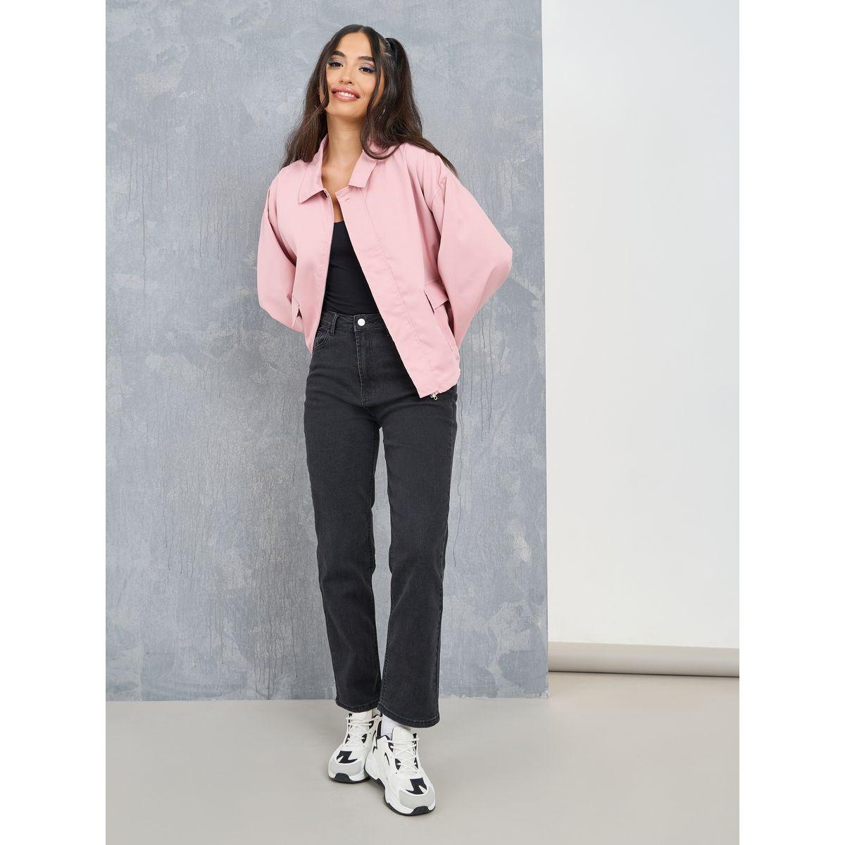 Styli Solid Regular Fit Lightweight Jacket-women-winterwear-coatsandjackets-jackets-image-2