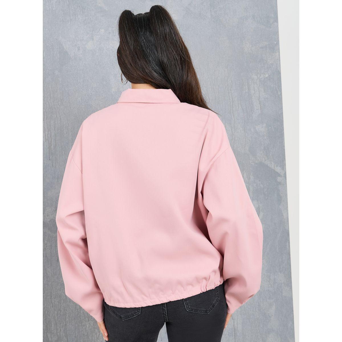 Styli Solid Regular Fit Lightweight Jacket-women-winterwear-coatsandjackets-jackets-image-5