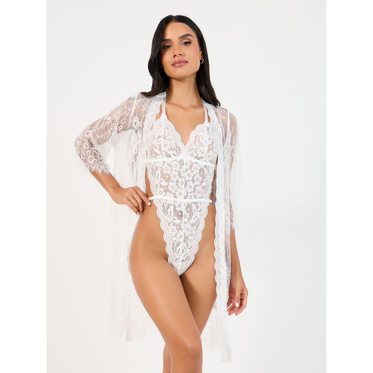 مجموعة من روب وبودي سوت بتفاصيل دانتيل-women-clothing-lingerie-corsets-image-1