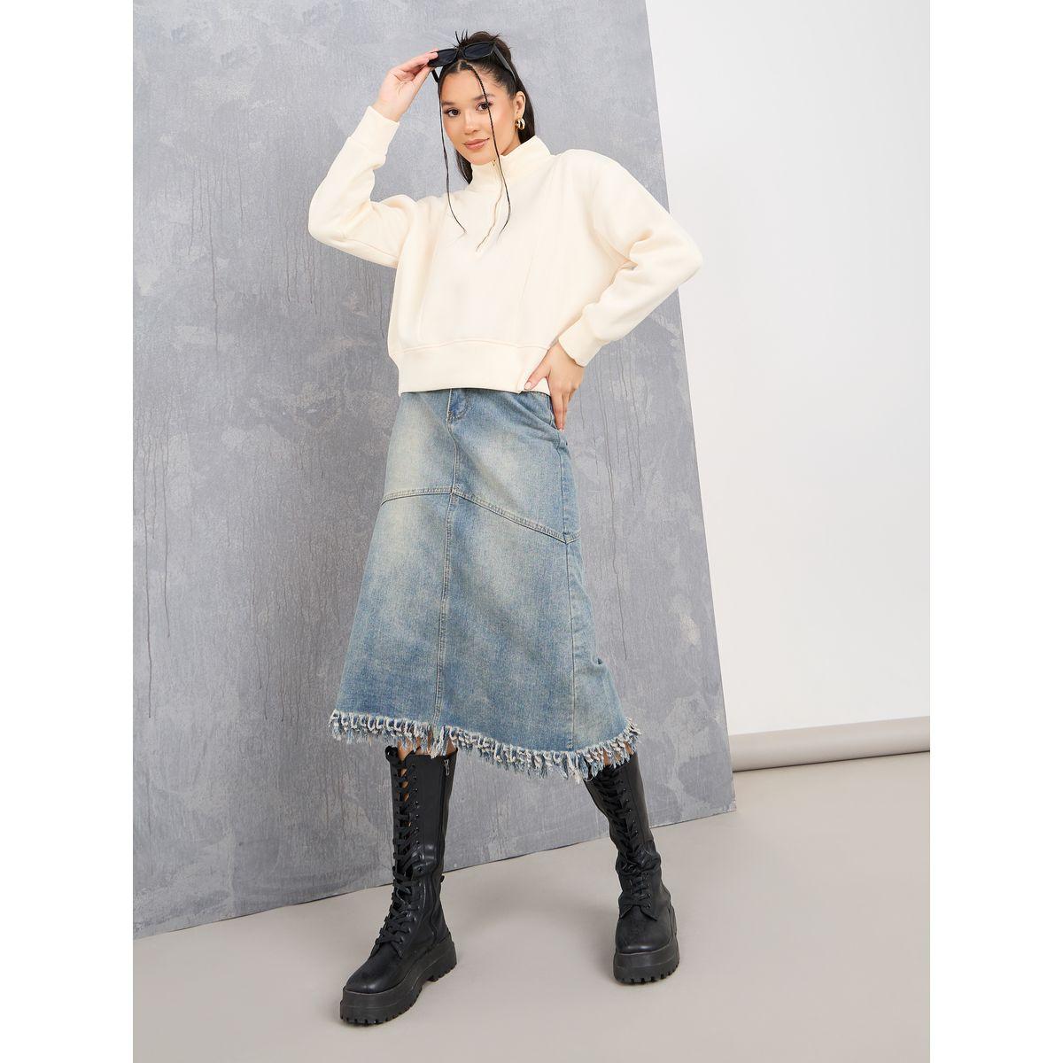 Styli Oversized Drop Shoulder Zip Up Sweatshirt-women-winterwear-hoodiesandsweatshirts-sweatshirts-image-2