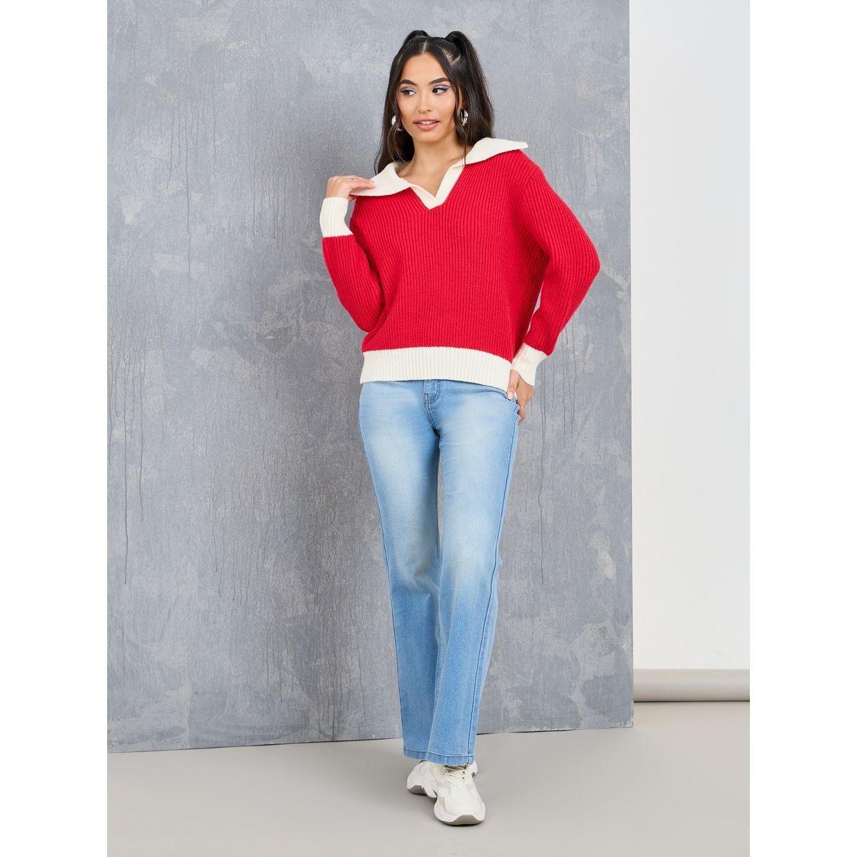 Styli Regular Fit Colorblock Ribbed Knit Sweater-women-clothing-cardigansandjumpers-jumpers-image-2