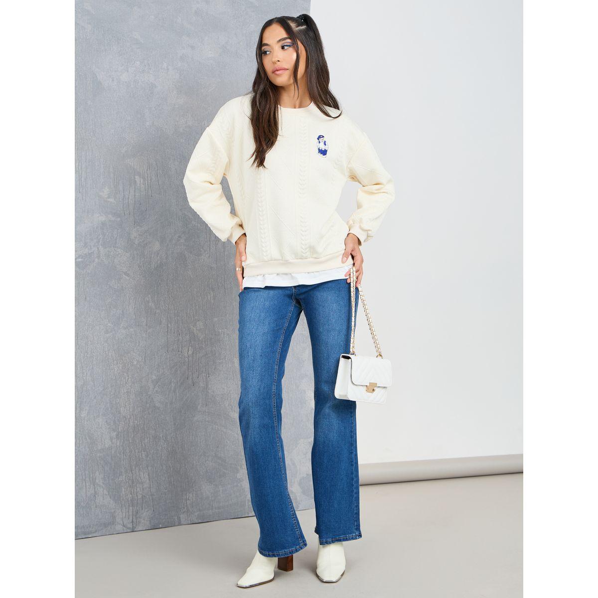 سويت شيرت بتفاصيل محبوكة-women-winterwear-hoodiesandsweatshirts-sweatshirts-image-2