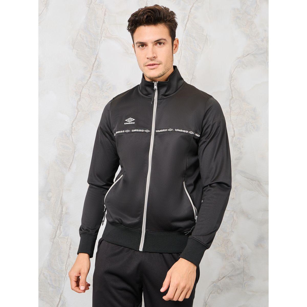 Logo Taping Detail Full Zip Sweatshirt-men-winterwear-hoodiesandsweatshirts-image-1