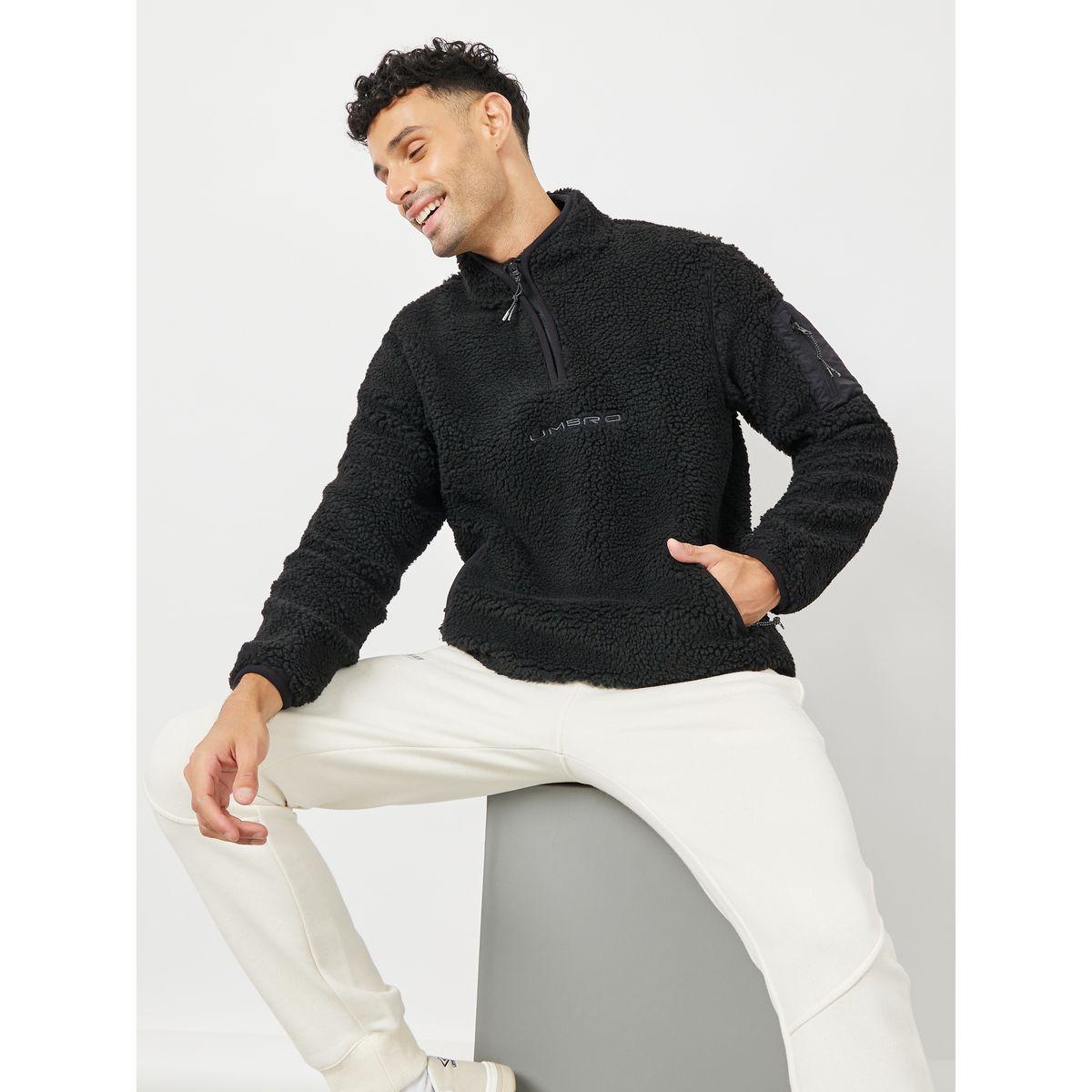 Utility 1/4 Zip Fleece Sweatshirt-men-winterwear-hoodiesandsweatshirts-image-1