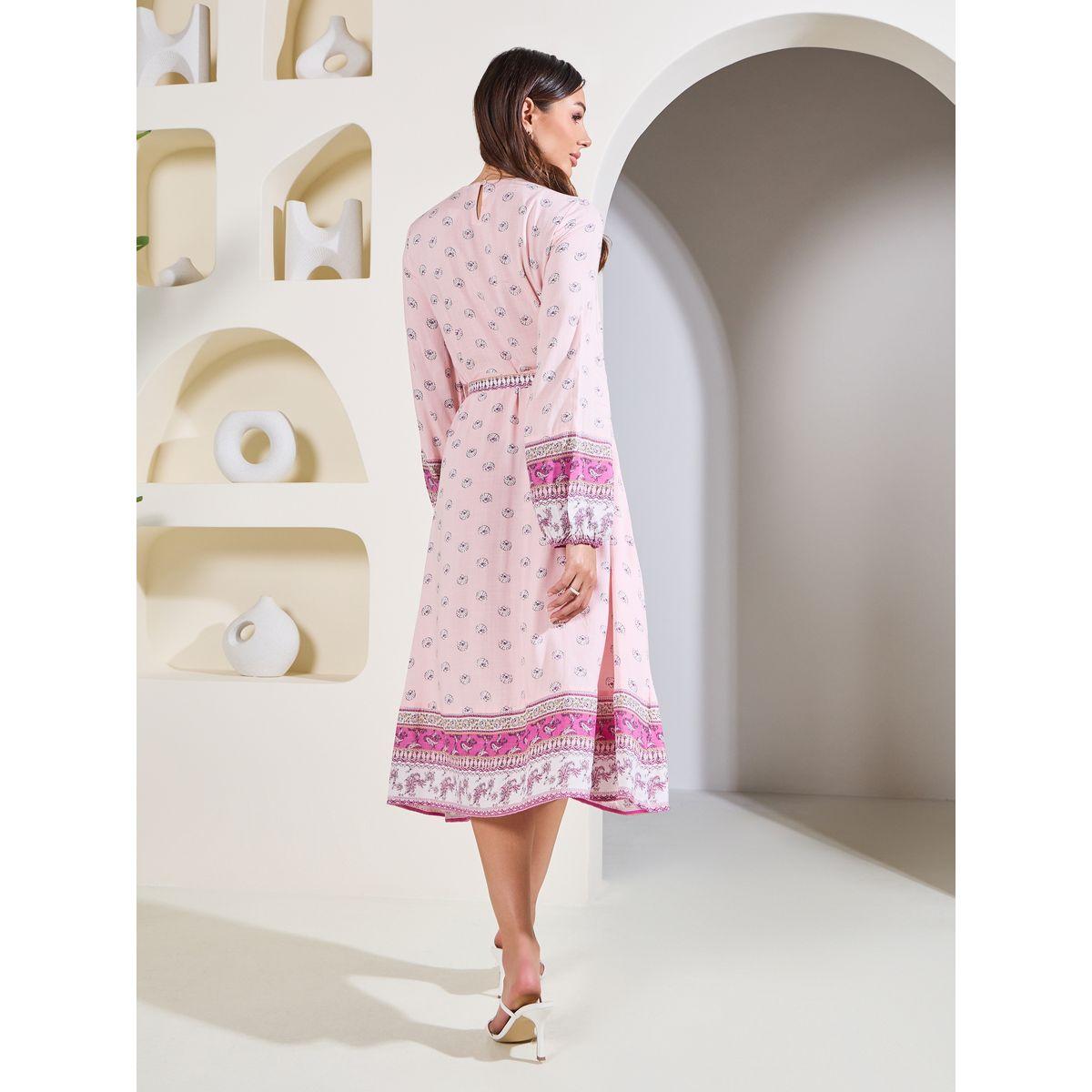 فستان ميدي برباط خصر-women-clothing-dresses-image-4