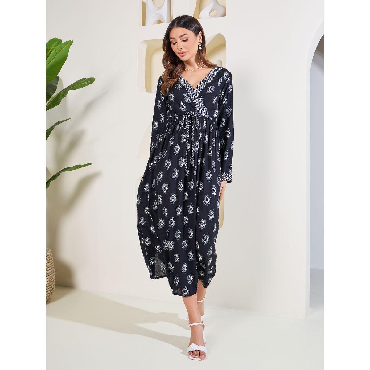 فستان طويل برباط خصر-women-clothing-dresses-image-1