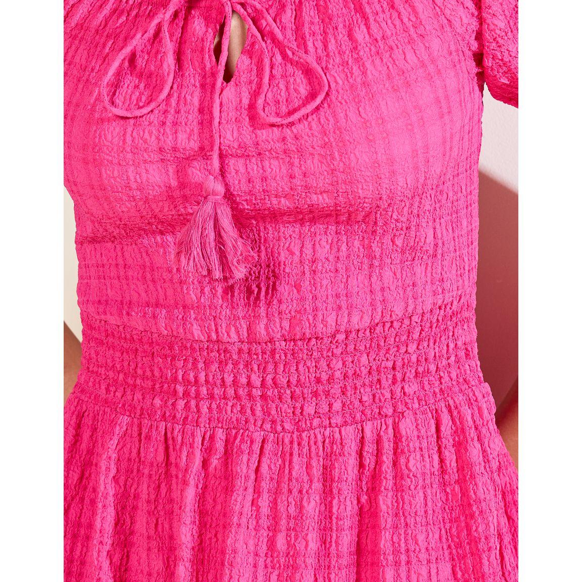 Styli Elevate Textured Print Tie Up Neck Tiered Midi Dress-women-clothing-dresses-image-3