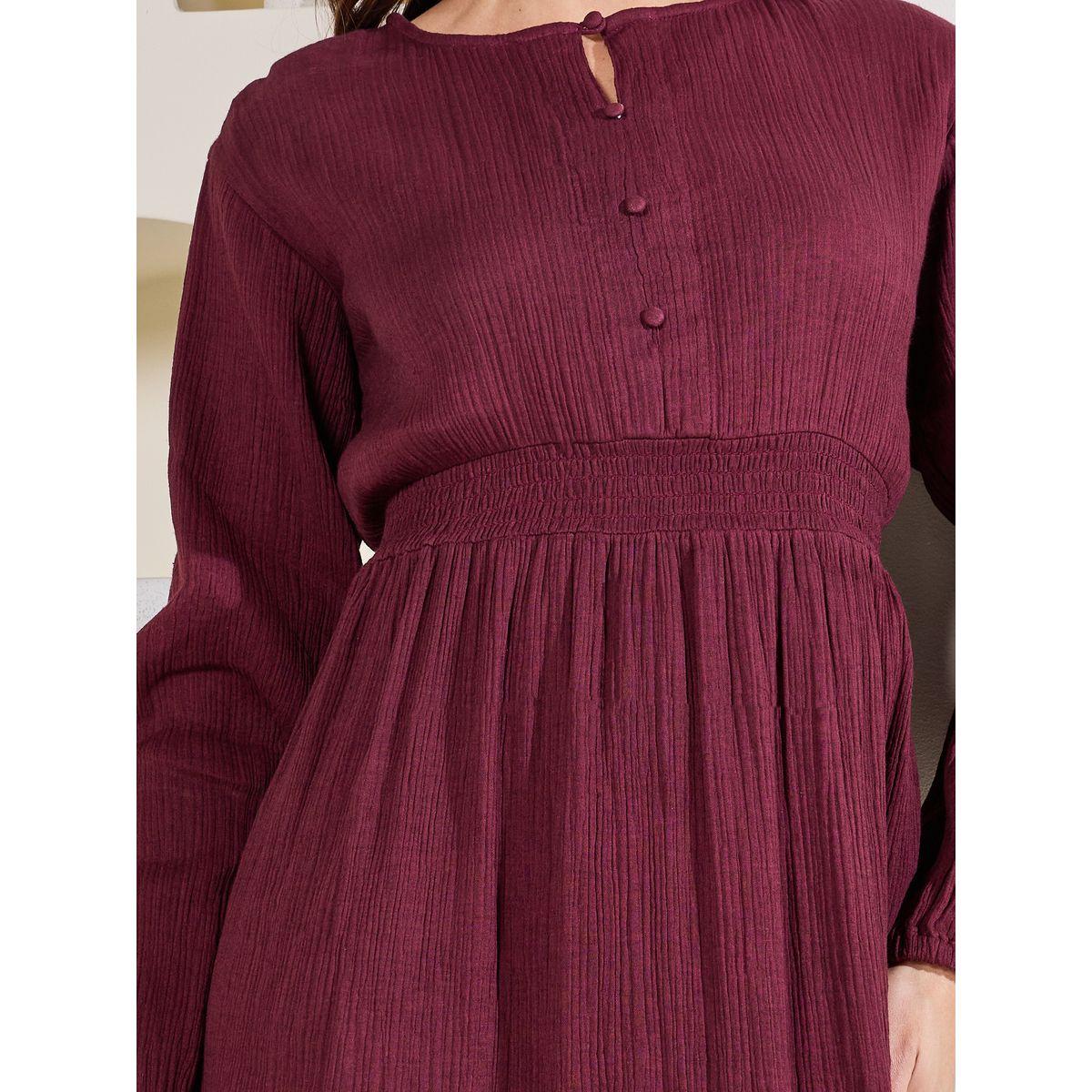 Styli Elevate Gathered Detail Shift Midi Dress-women-clothing-dresses-image-4