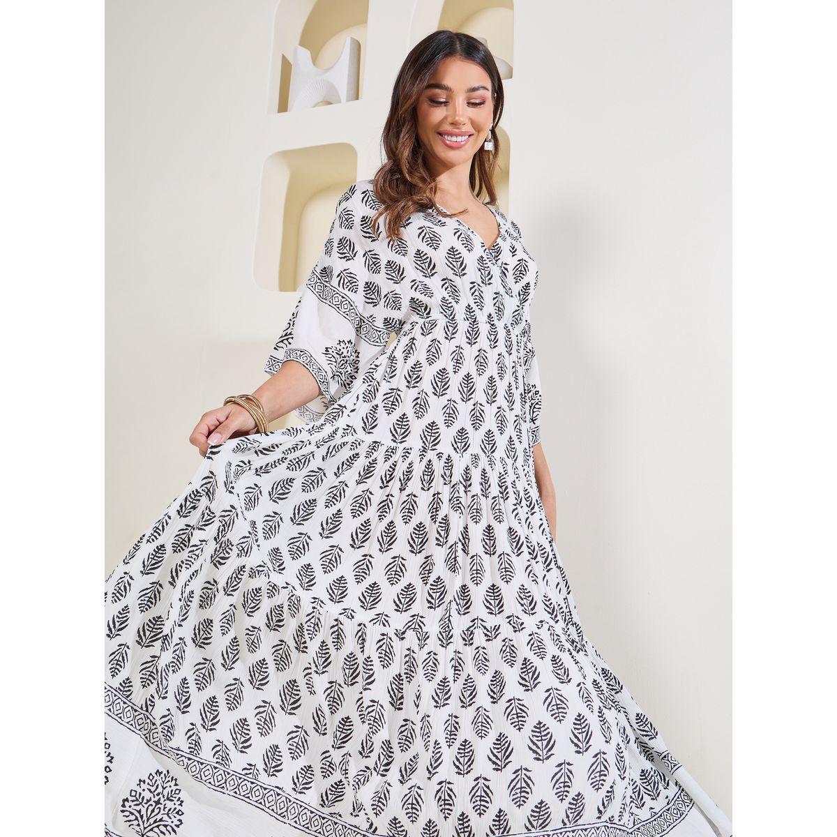 Styli Elevate AOP Kimono Sleeves Tiered Maxi Dress-women-clothing-dresses-image-2