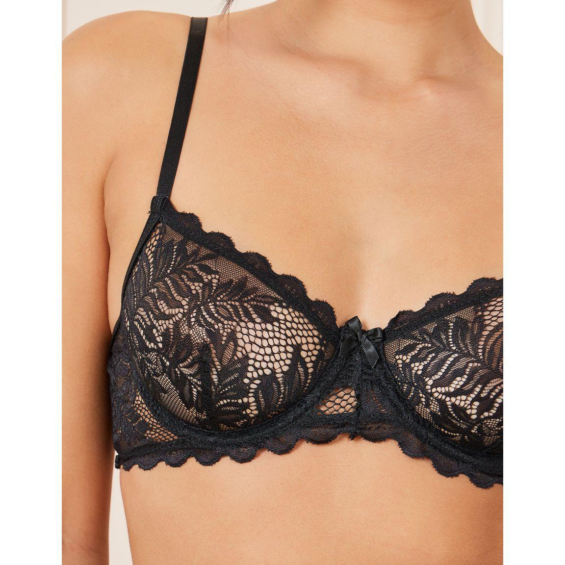 Styli Pack of 5 - Non Padded Wired Scalloped Edge Lace Bra, Brief and Suspender Belt-women-clothing-lingerie-lingeriesets-image-3