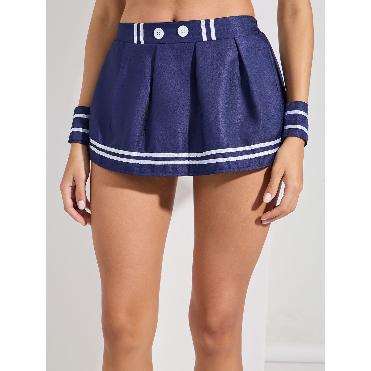 مجموعة من فستان مع بلوزة قصيرة مزين بربطة فيونكة-women-clothing-lingerie-lingeriesets-image-3