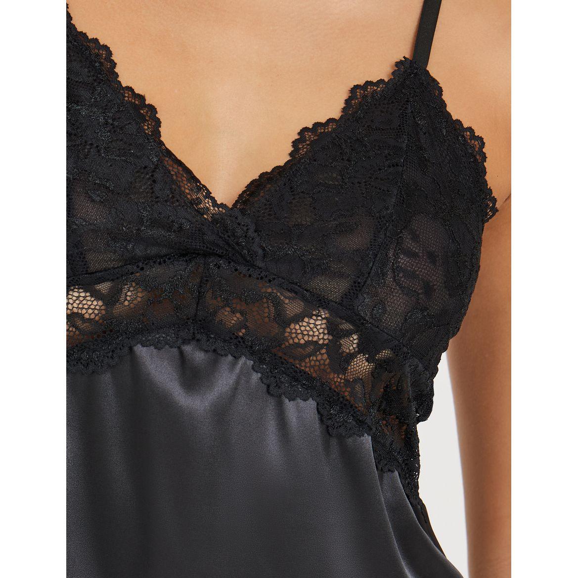 Styli Satin Slip Dress With Lined Scalloped Edge Lace Cups-women-clothing-lingerie-babydollsandbodysuits-image-2
