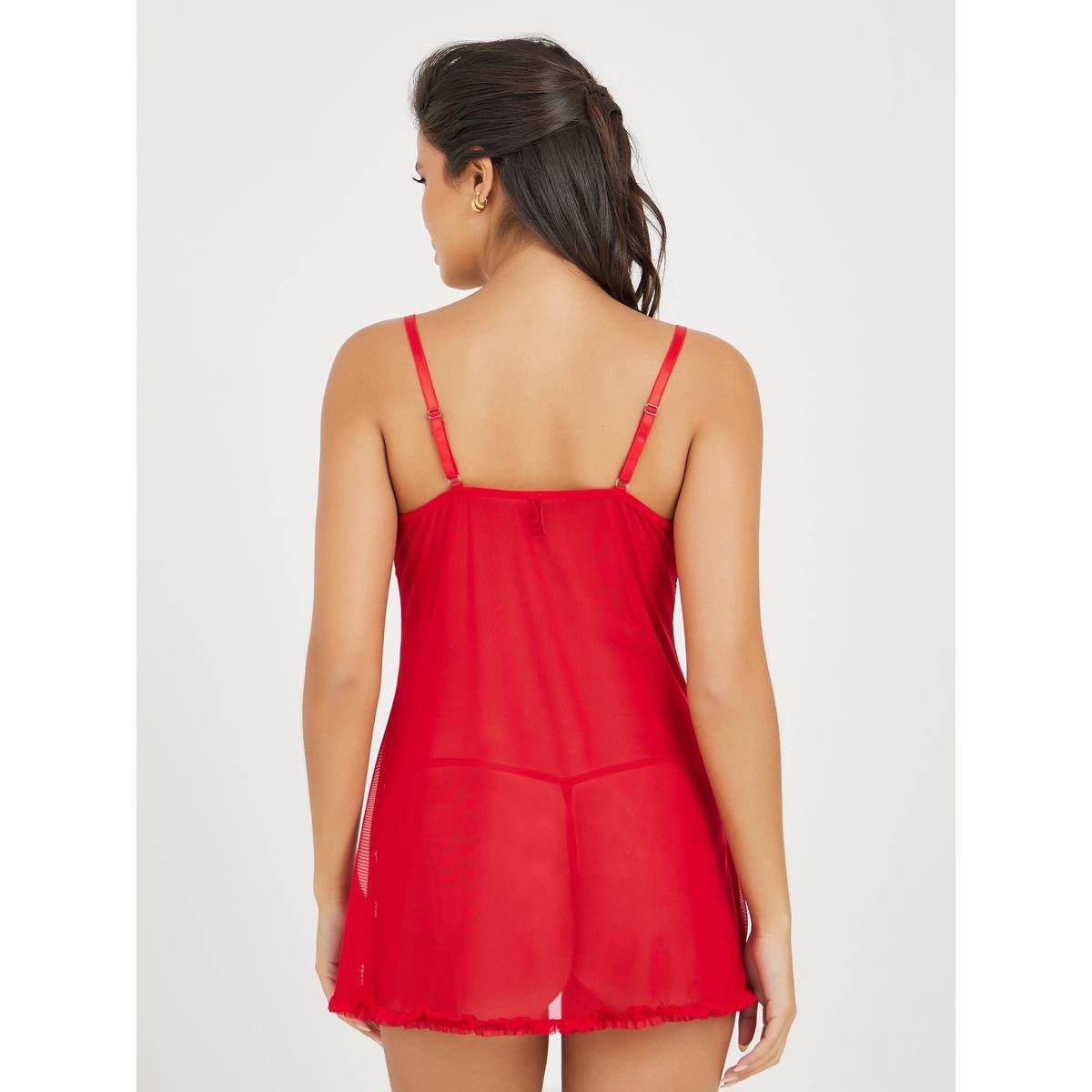 بيبي دول مزين بكشكش مع ثونغ-women-clothing-lingerie-babydollsandbodysuits-image-3