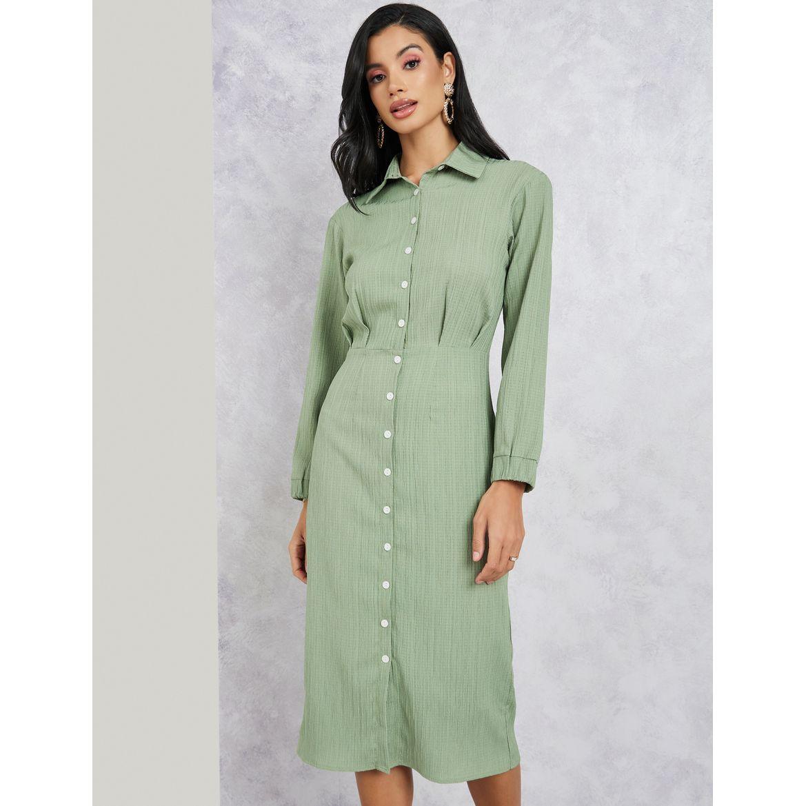 فستان ميدي بأزرار غلق-women-clothing-dresses-image-2