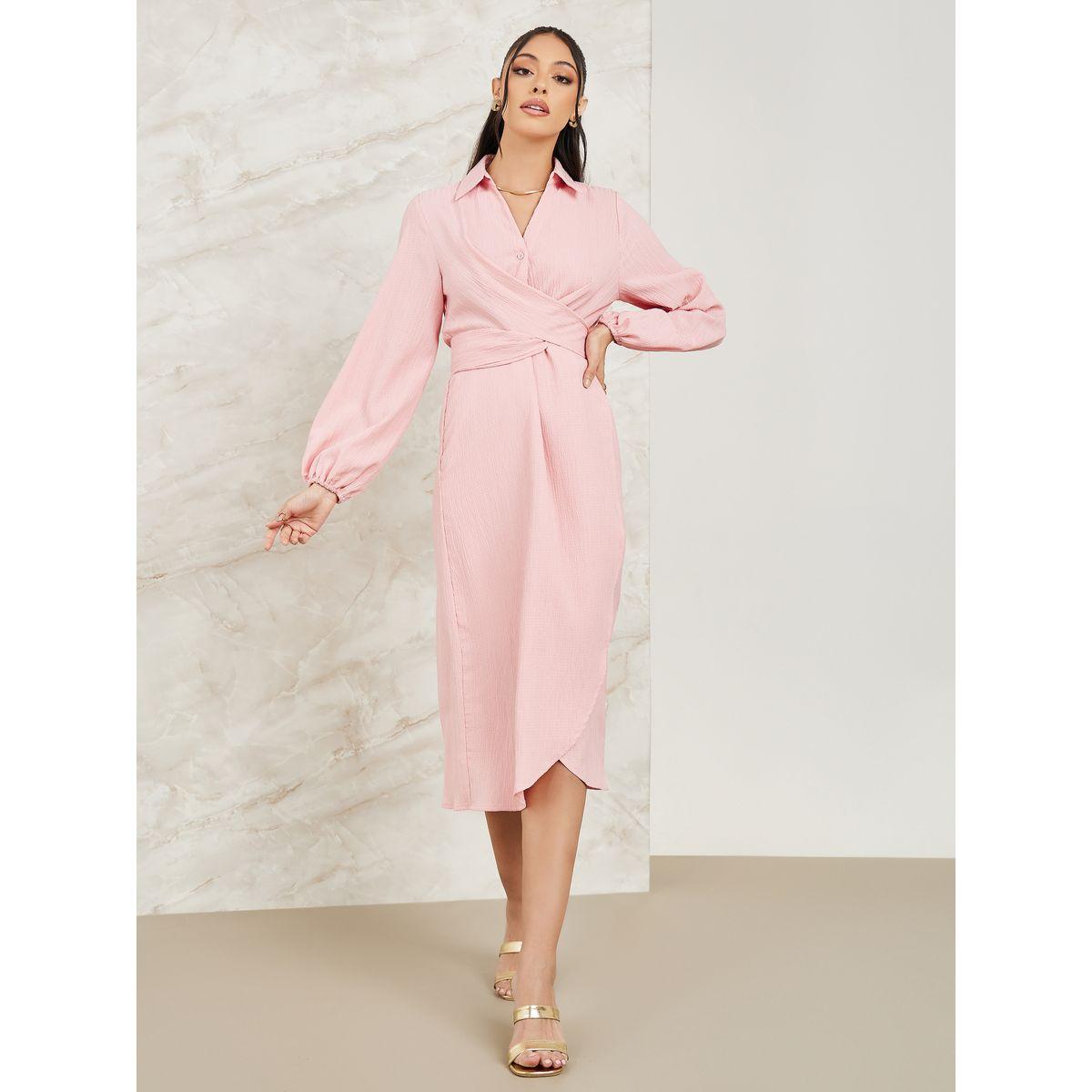 فستان ميدي بنمط لف-women-clothing-dresses-image-1