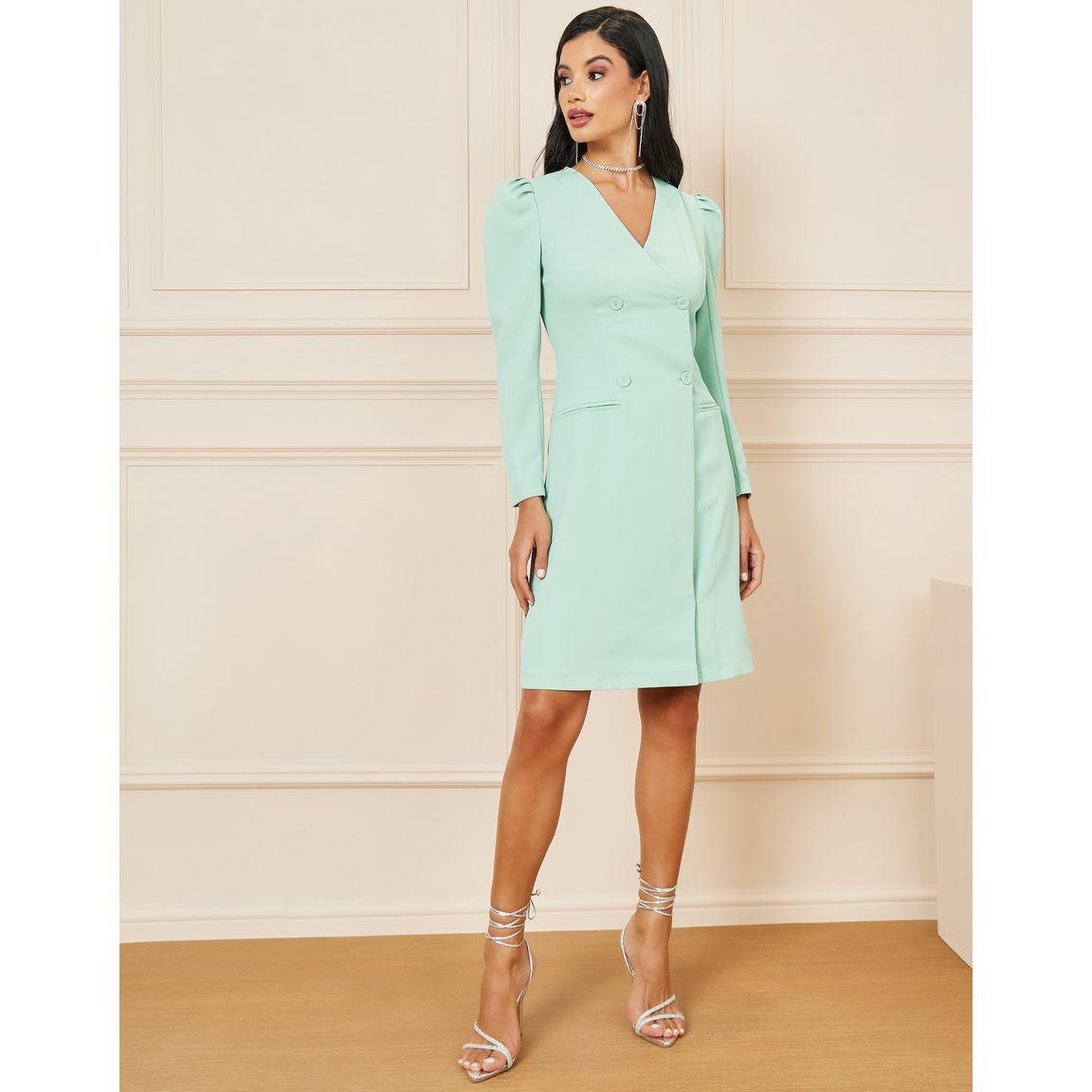فستان بطول الركبة وصدر مزدوج-women-clothing-dresses-image-2