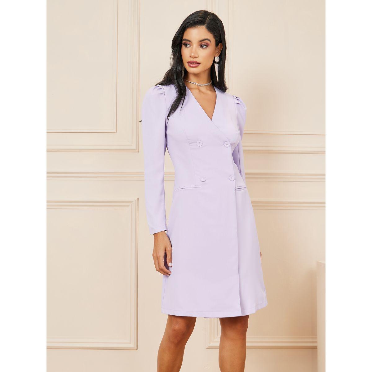 فستان بطول الركبة وصدر مزدوج-women-clothing-dresses-image-1