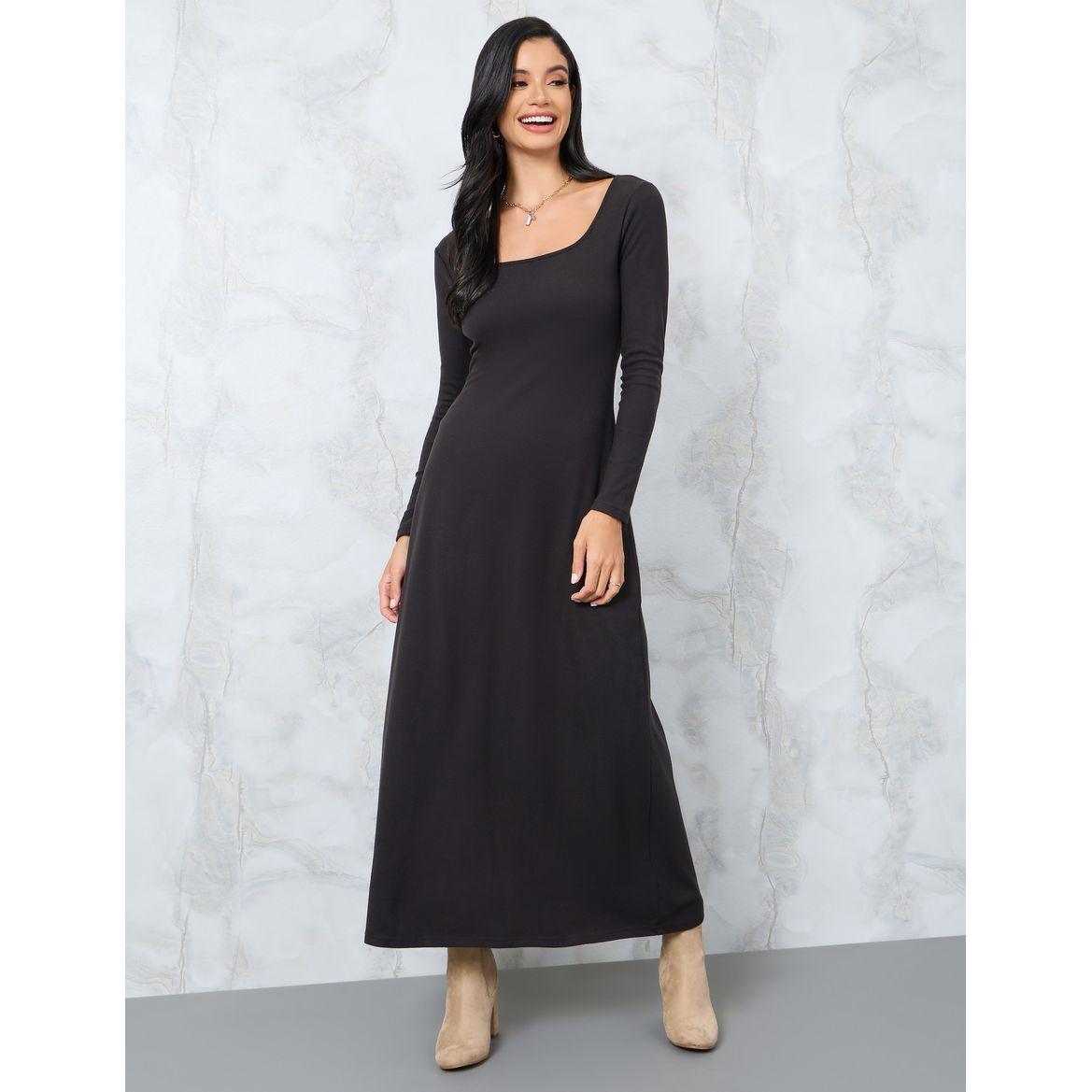 Styli Square Neck A-Line Maxi Dress-women-clothing-dresses-image-1