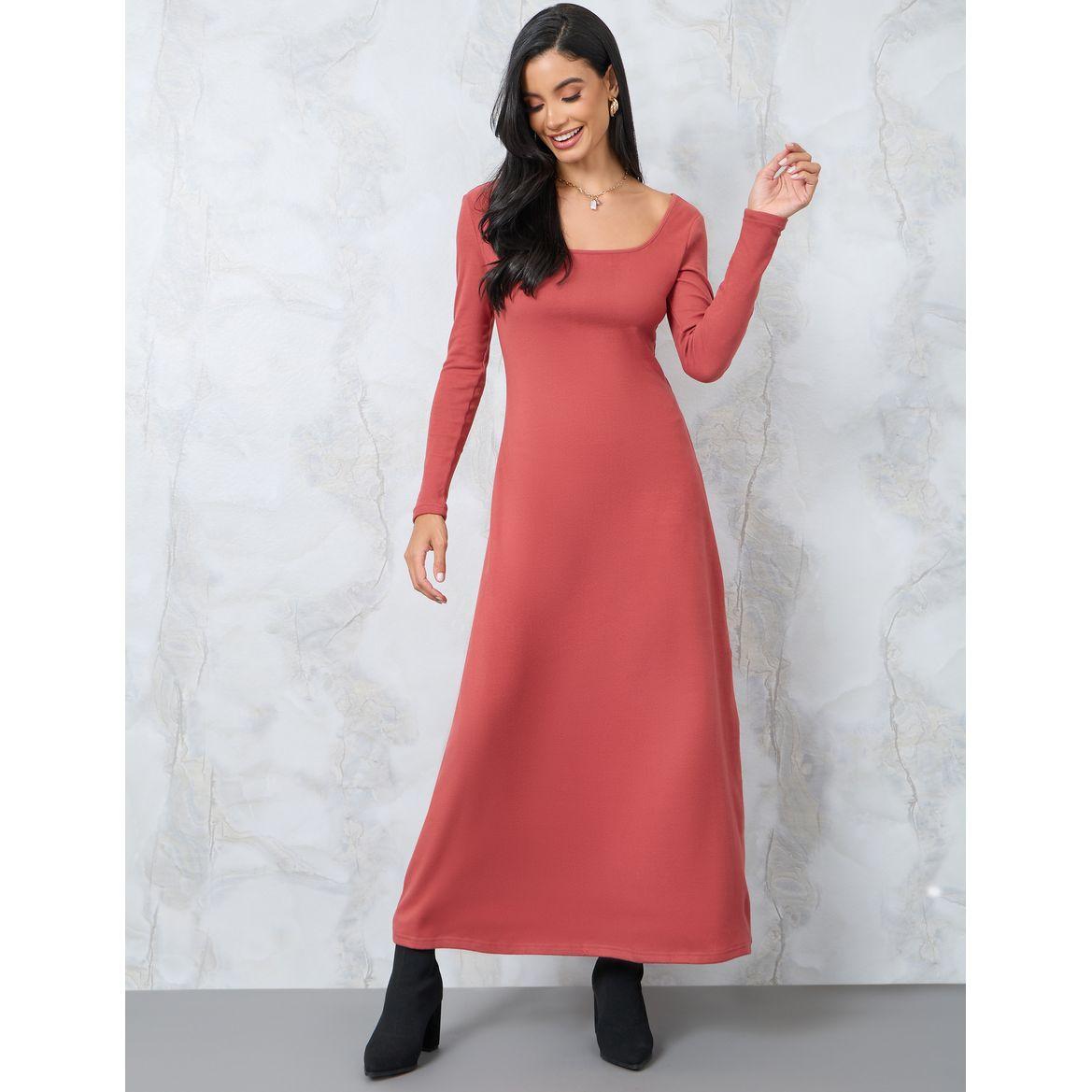 فستان طويل بياقة واسعة-women-clothing-dresses-image-1