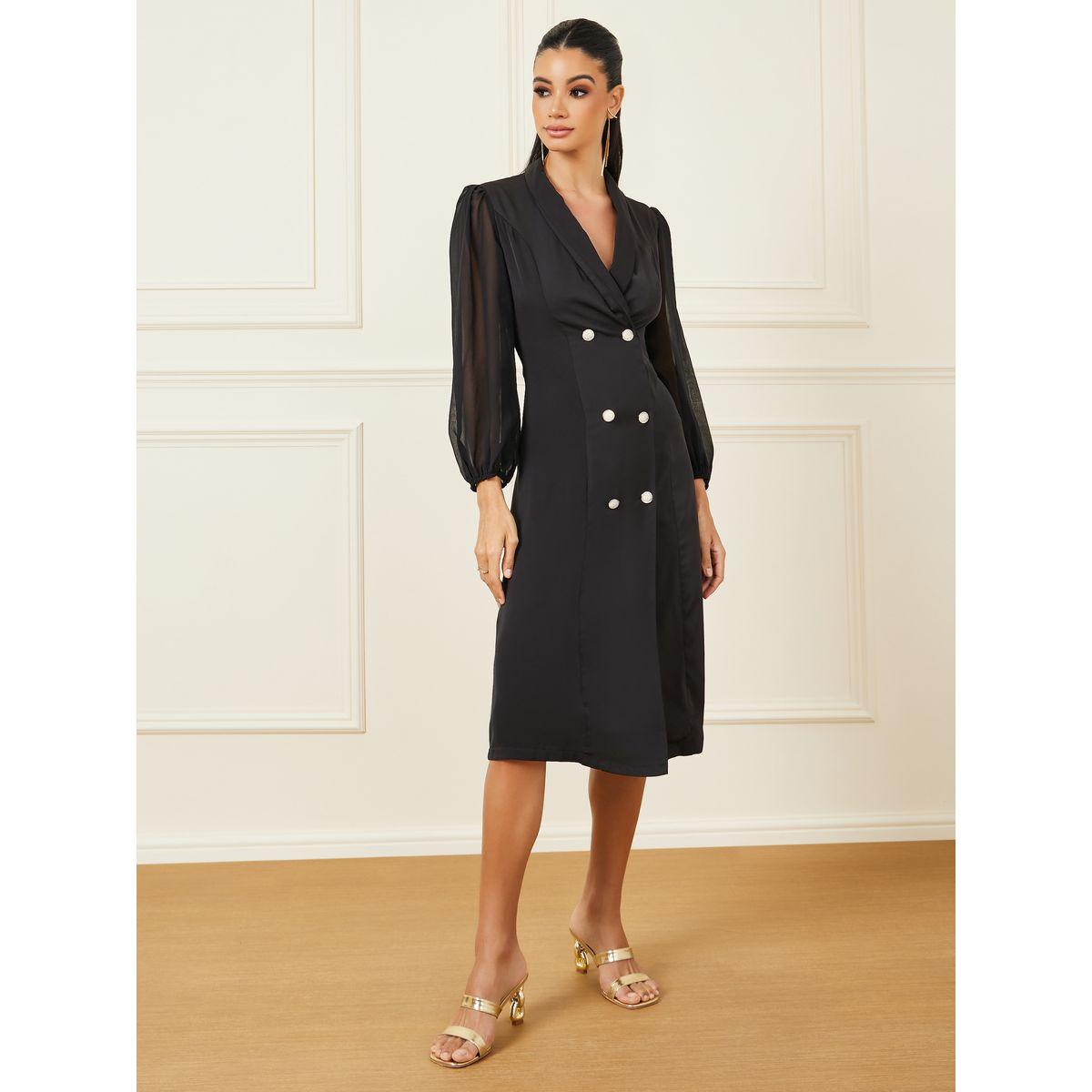 Styli Double Breasted Blazer Midi Dress-women-clothing-dresses-image-1