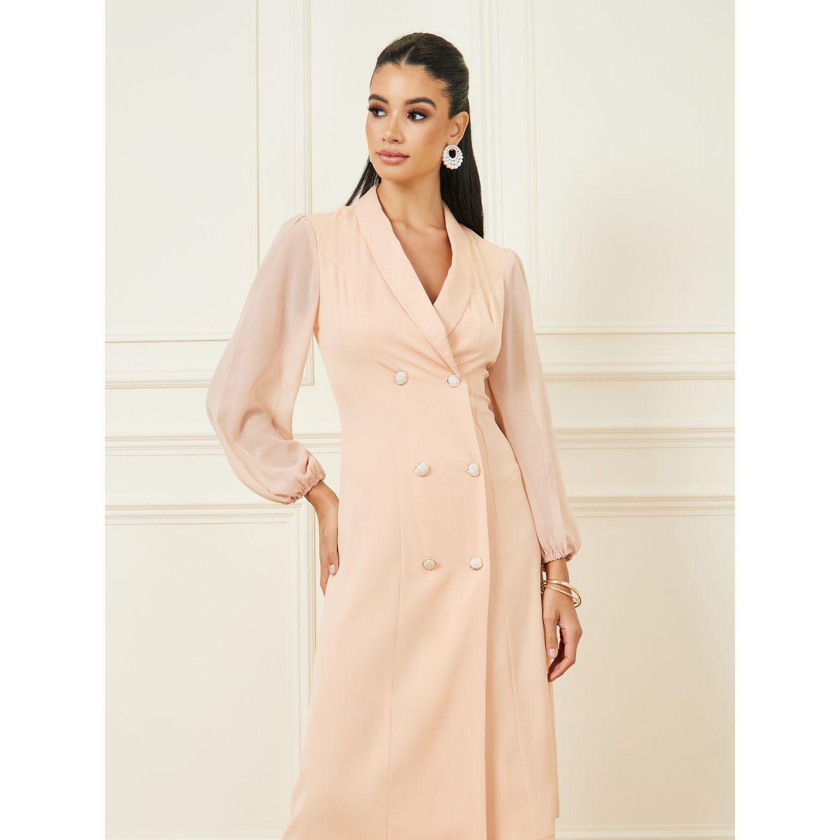 Styli Double Breasted Blazer Midi Dress-women-clothing-dresses-image-2