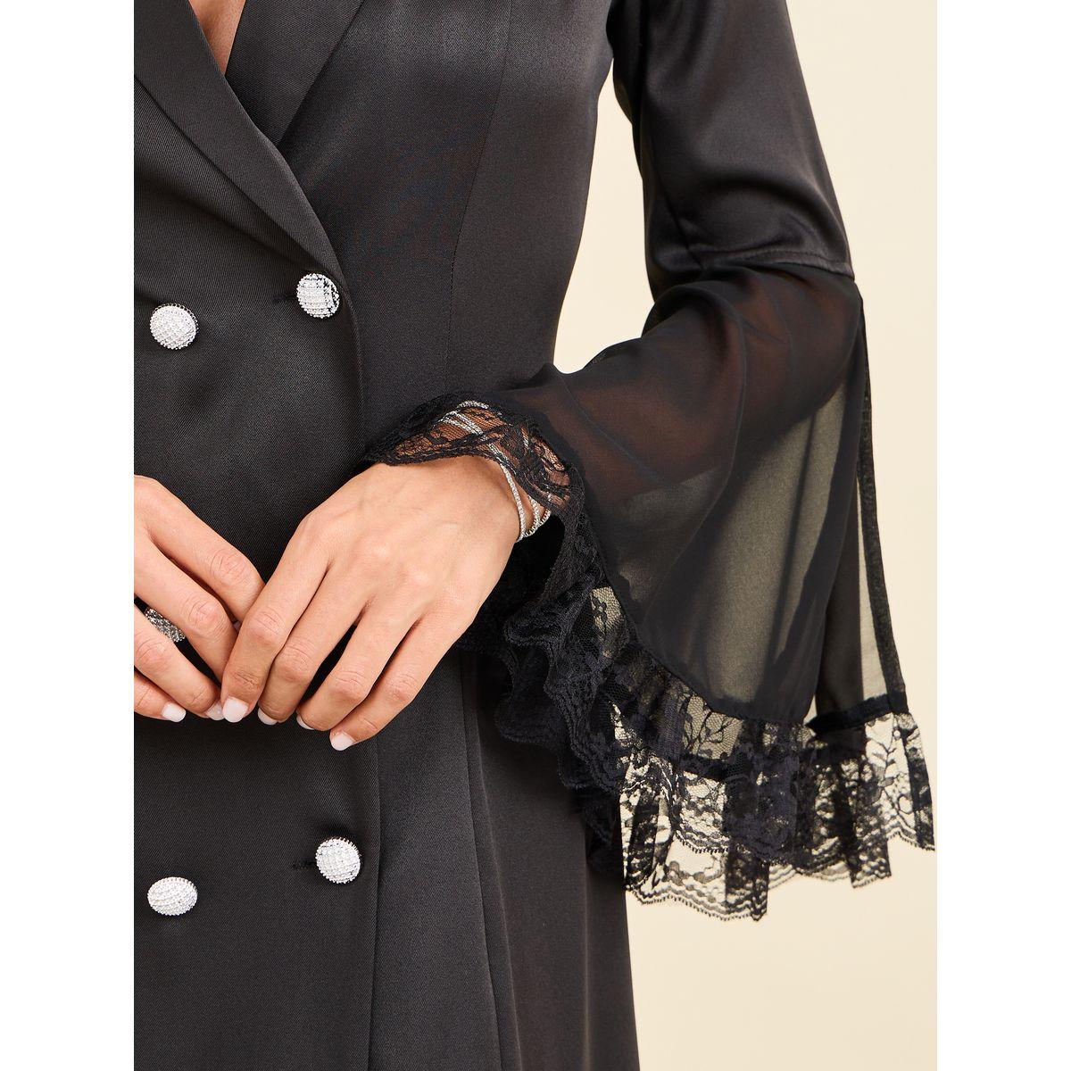 فستان قصير ببطء ستيلي بزينة بأكمام جرس بزينة-women-clothing-dresses-image-3