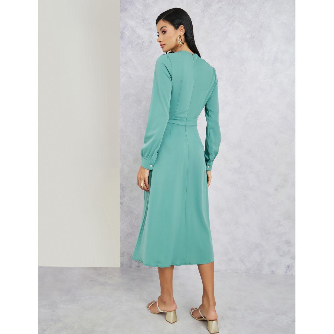 فستان ميدي بأكمام طويلة-women-clothing-dresses-image-4