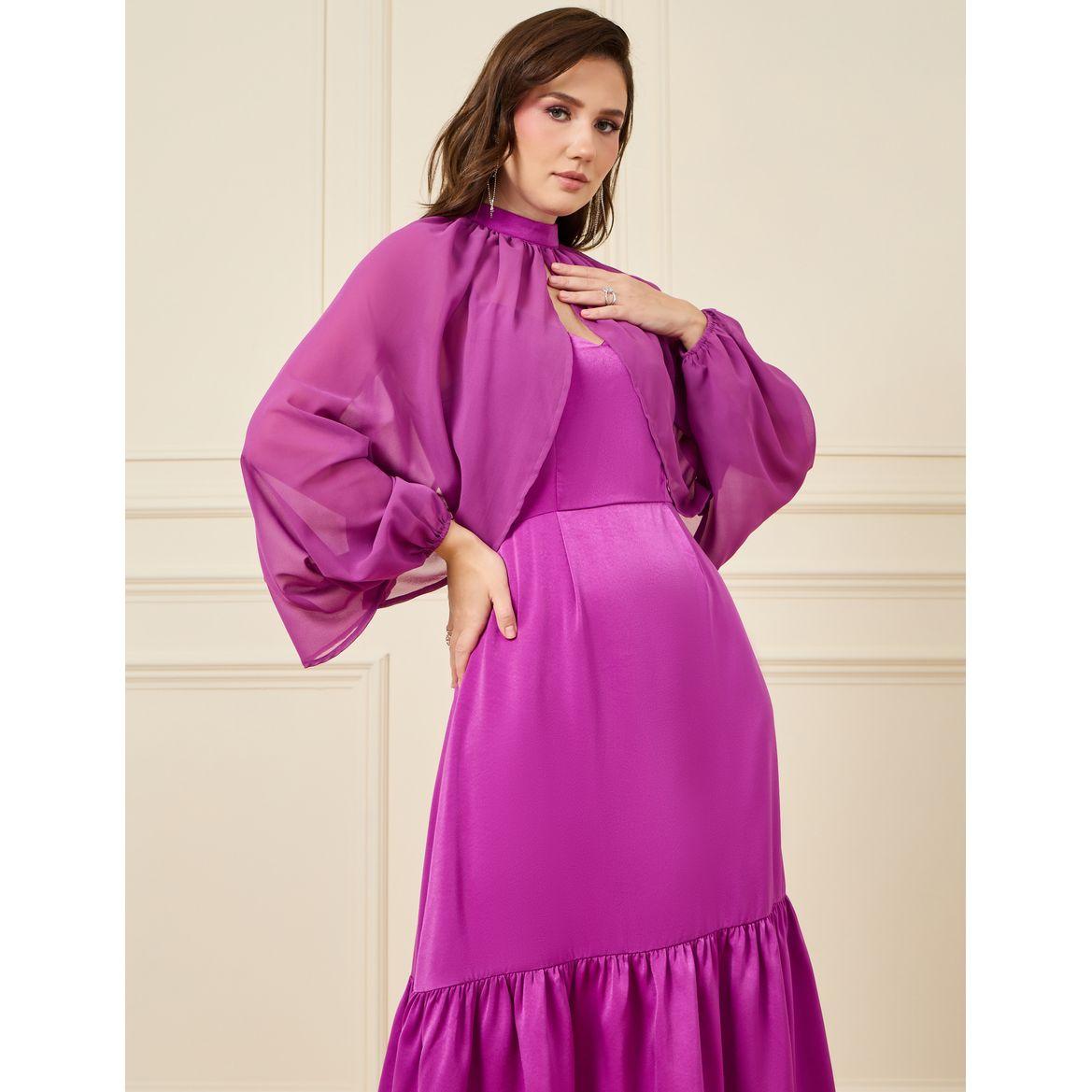 فستان ميدي بأكمام بالون-women-clothing-dresses-image-2