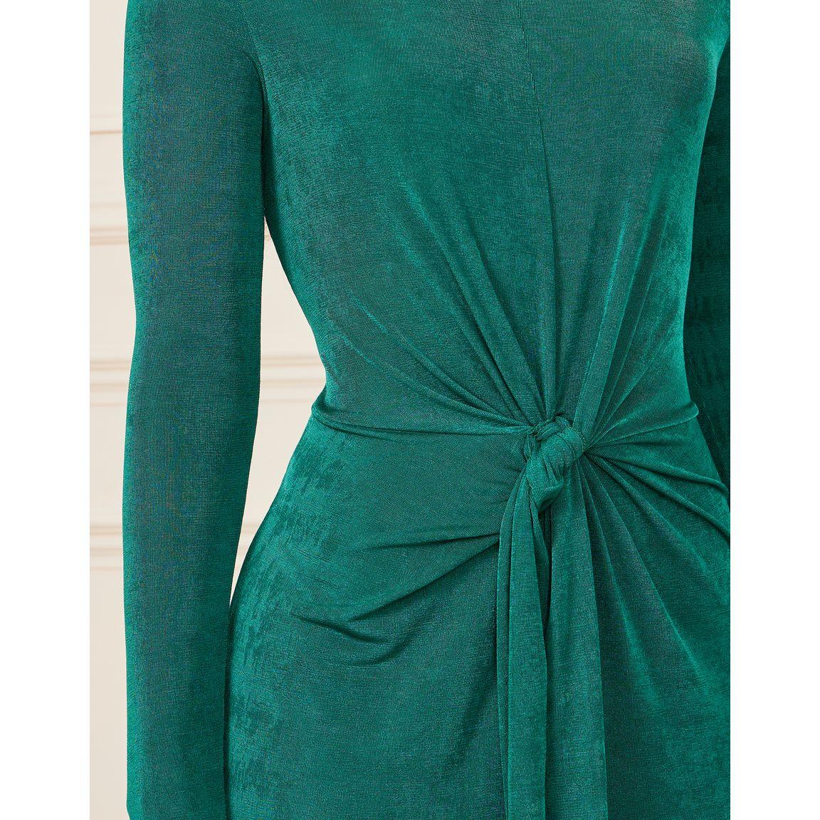 Styli Front Knot Detail Long Sleeves Bodycon Maxi Dress-women-clothing-dresses-image-3