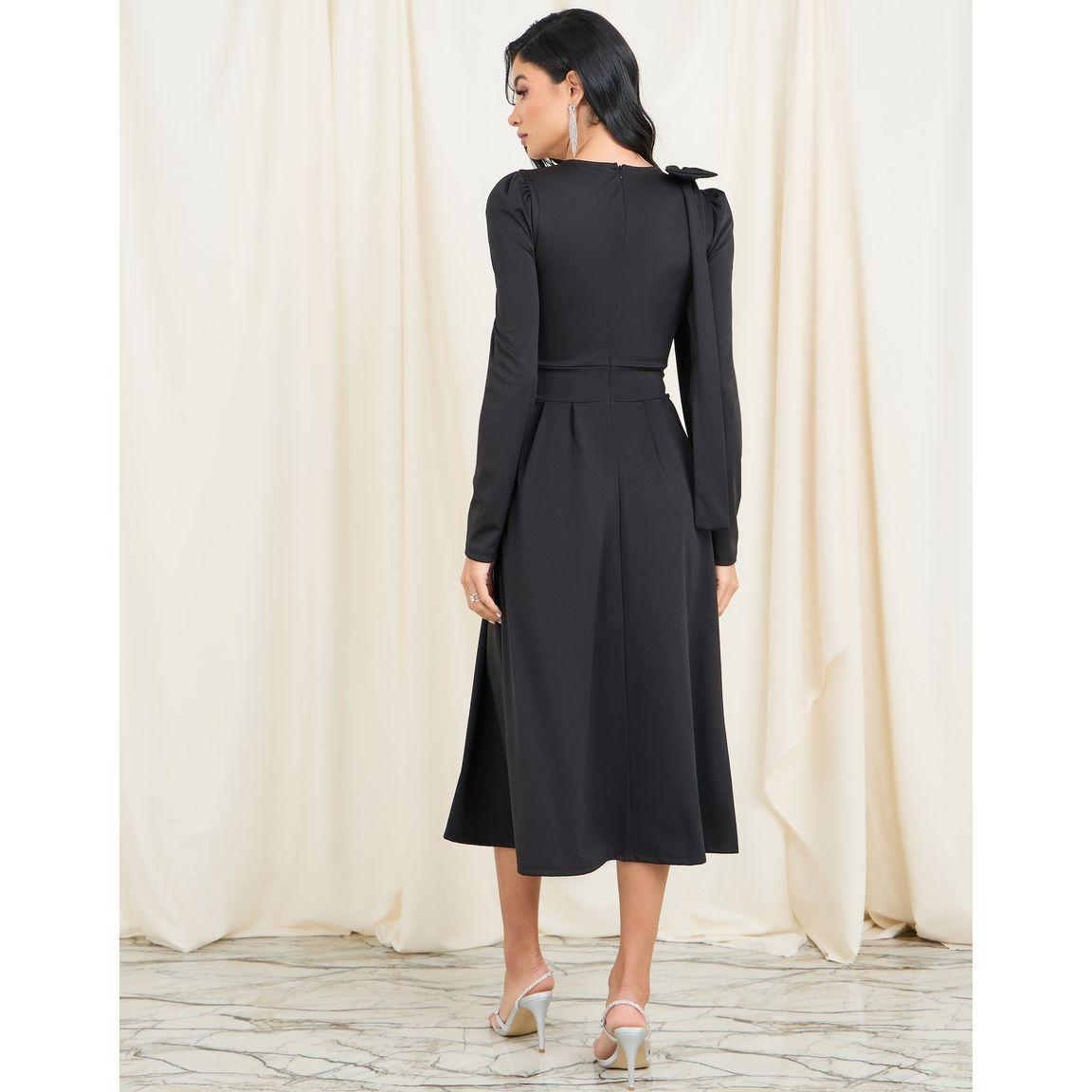 فستان ميدي بكسرات وتفاصيل فيونكة-women-clothing-dresses-image-4