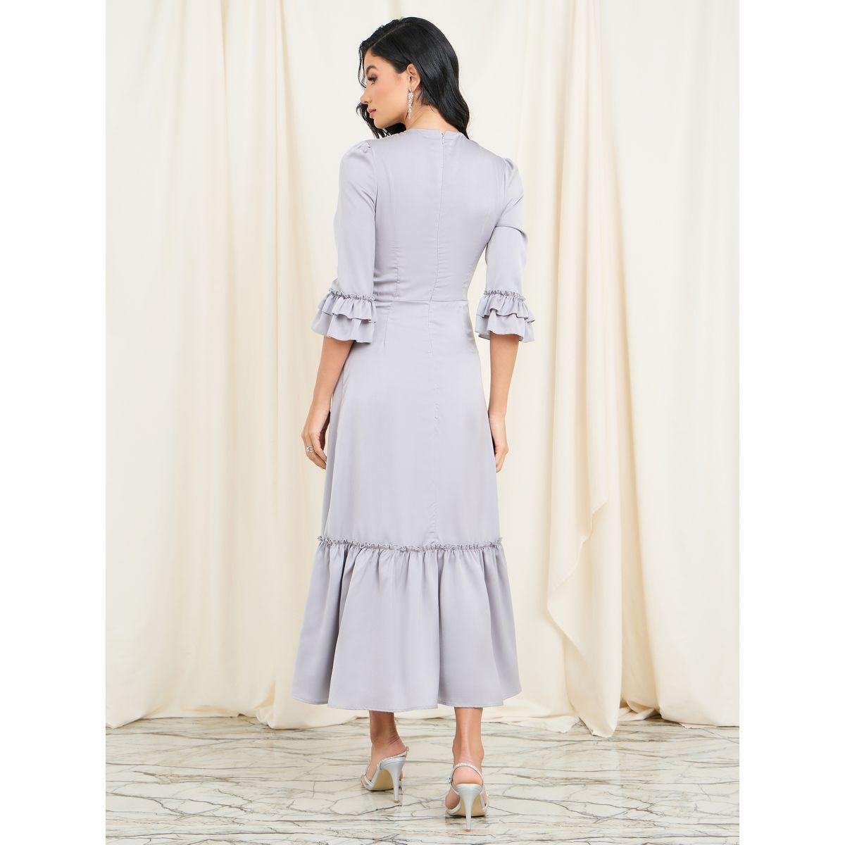 Styli Satin Frill Detail A-line Midi Dress-women-clothing-dresses-image-4