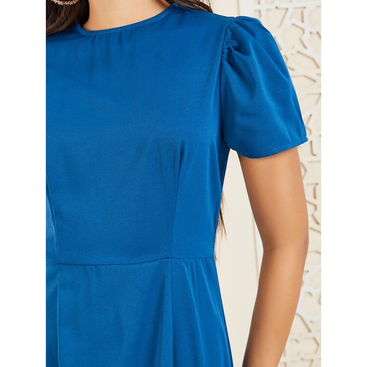 Styli Puff Sleeves Ruffled Hem Bodycon Midi Dress-women-clothing-dresses-image-3